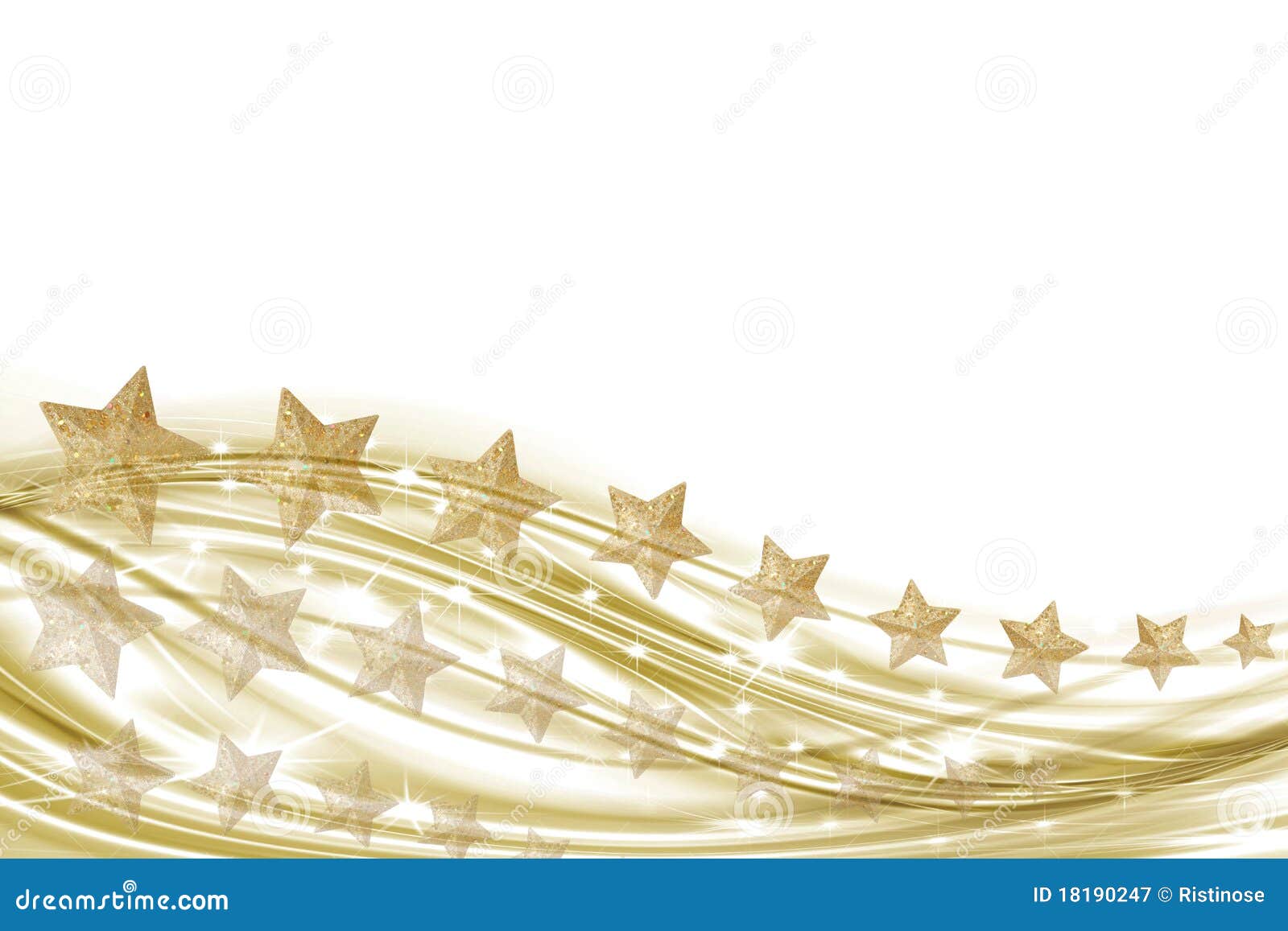Background White and Gold with Gold Stars Stock Illustration