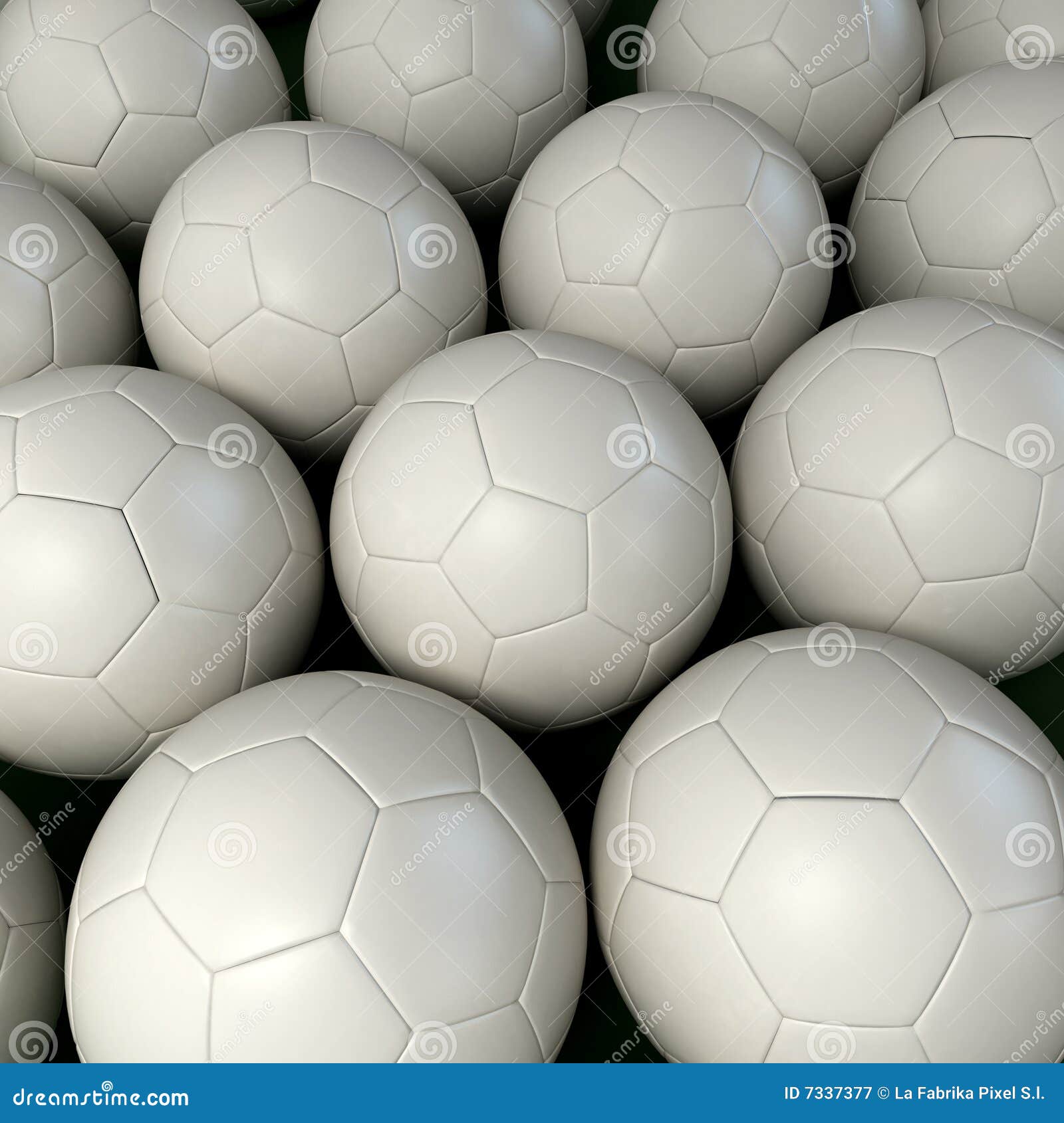 Background of White Soccer Balls Stock Illustration - Illustration of ...