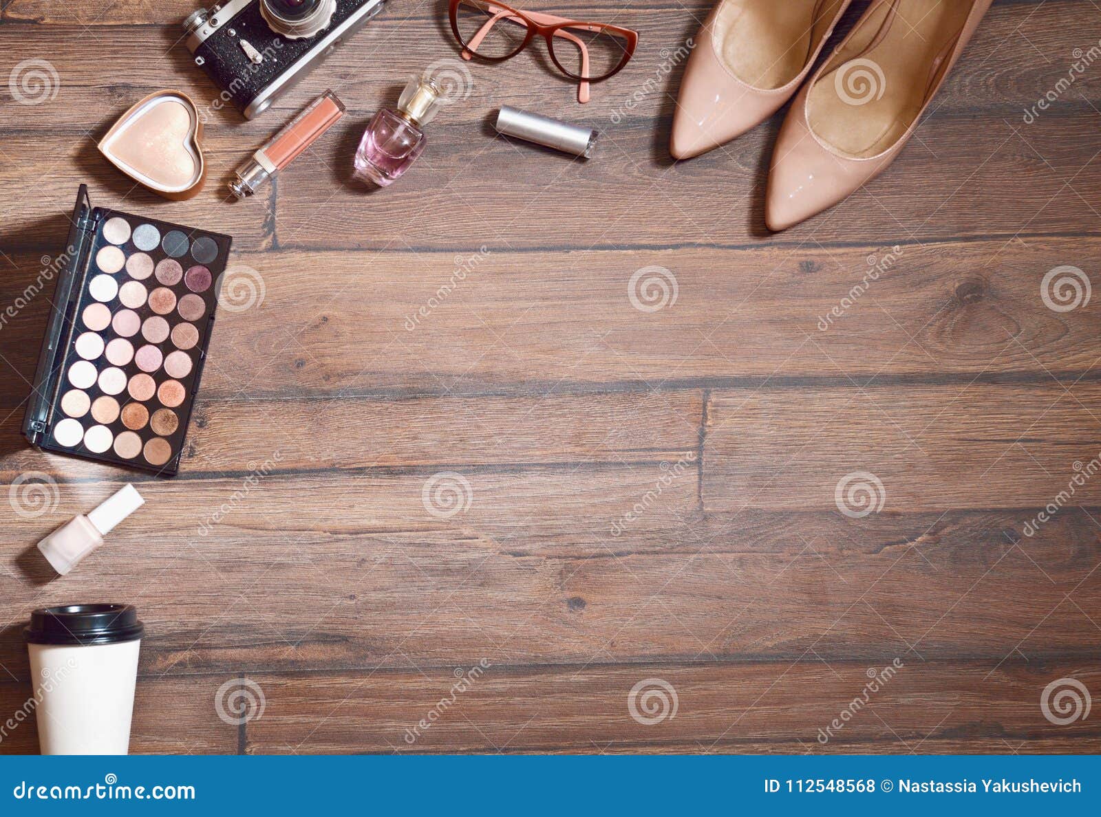 Background of Woman Beauty Accessories Set Stock Photo - Image of ...