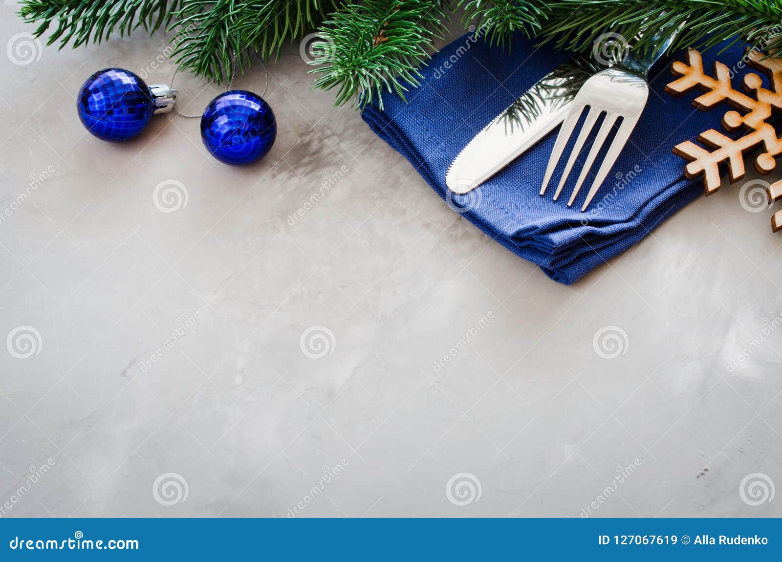 Background for Writing the Christmas Menu. Winter Table Setting Stock ...