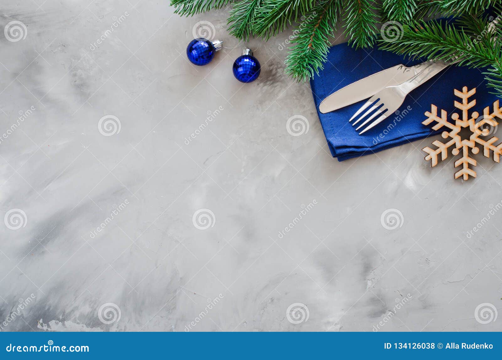 Background for Writing the Christmas Menu. Winter Table Setting Stock ...