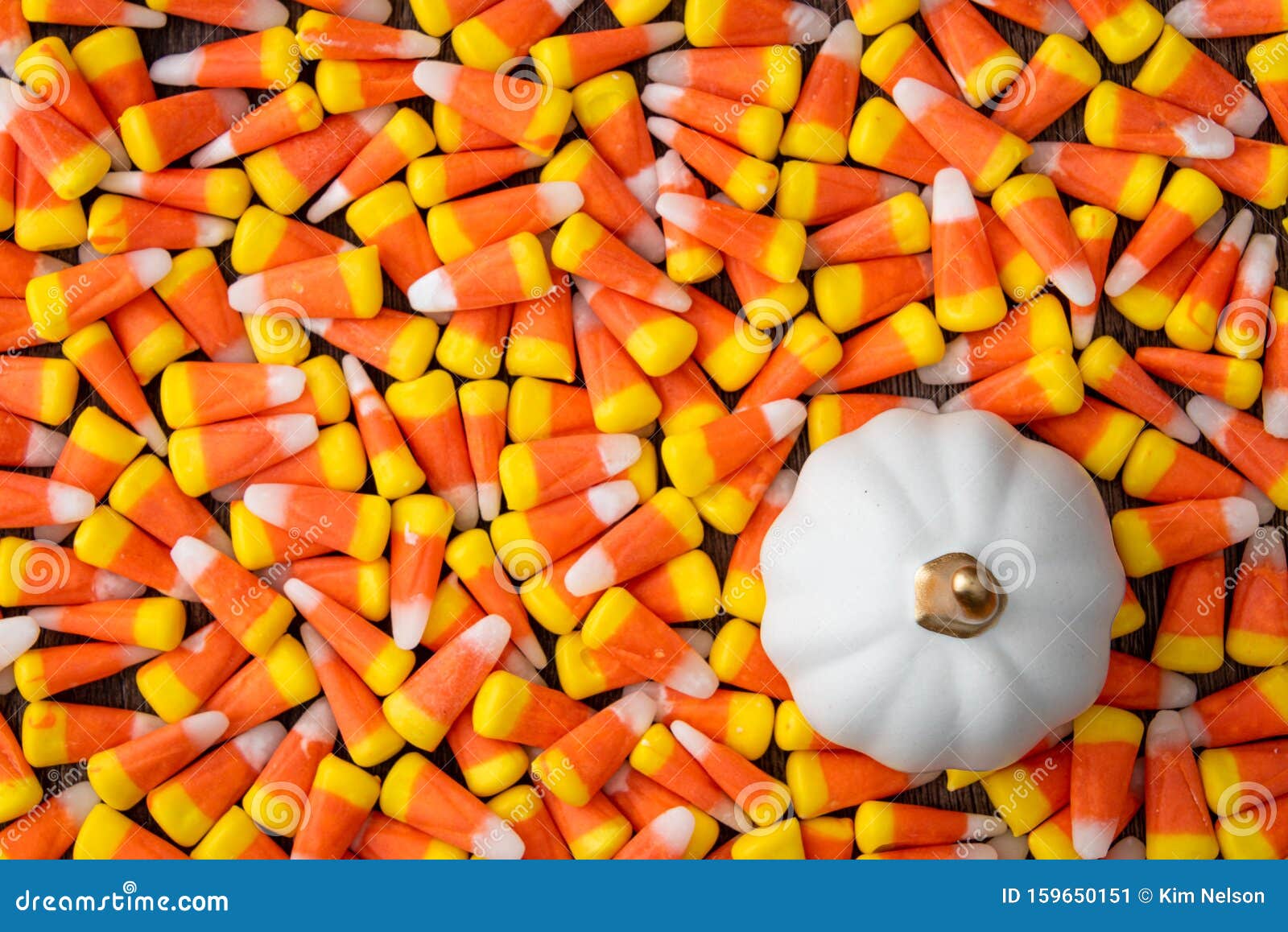 Background of Yellow, Orange, and White Candy Corn for the Holidays