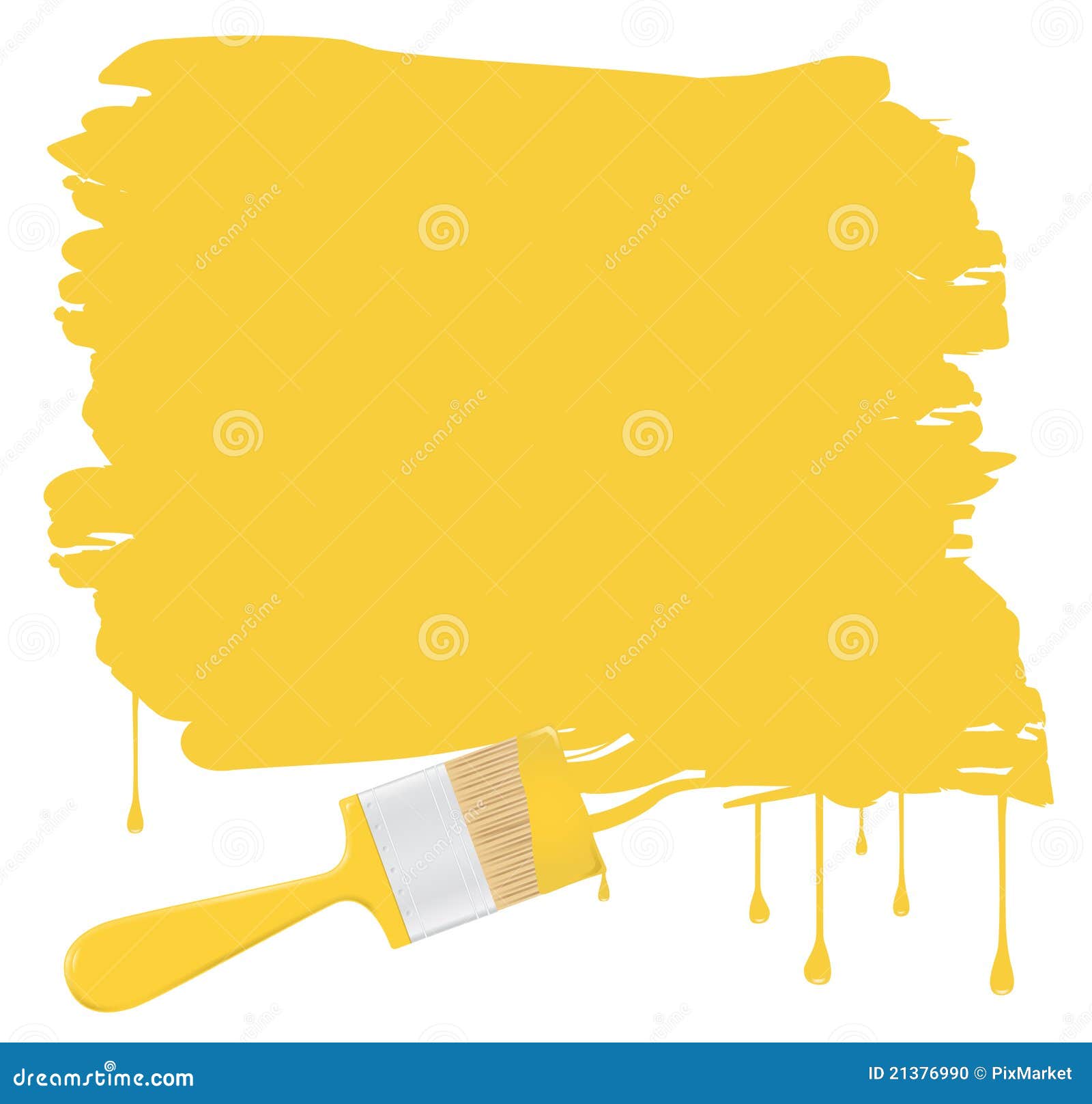 Background with Yellow Paintbrush Stock Vector - Illustration of