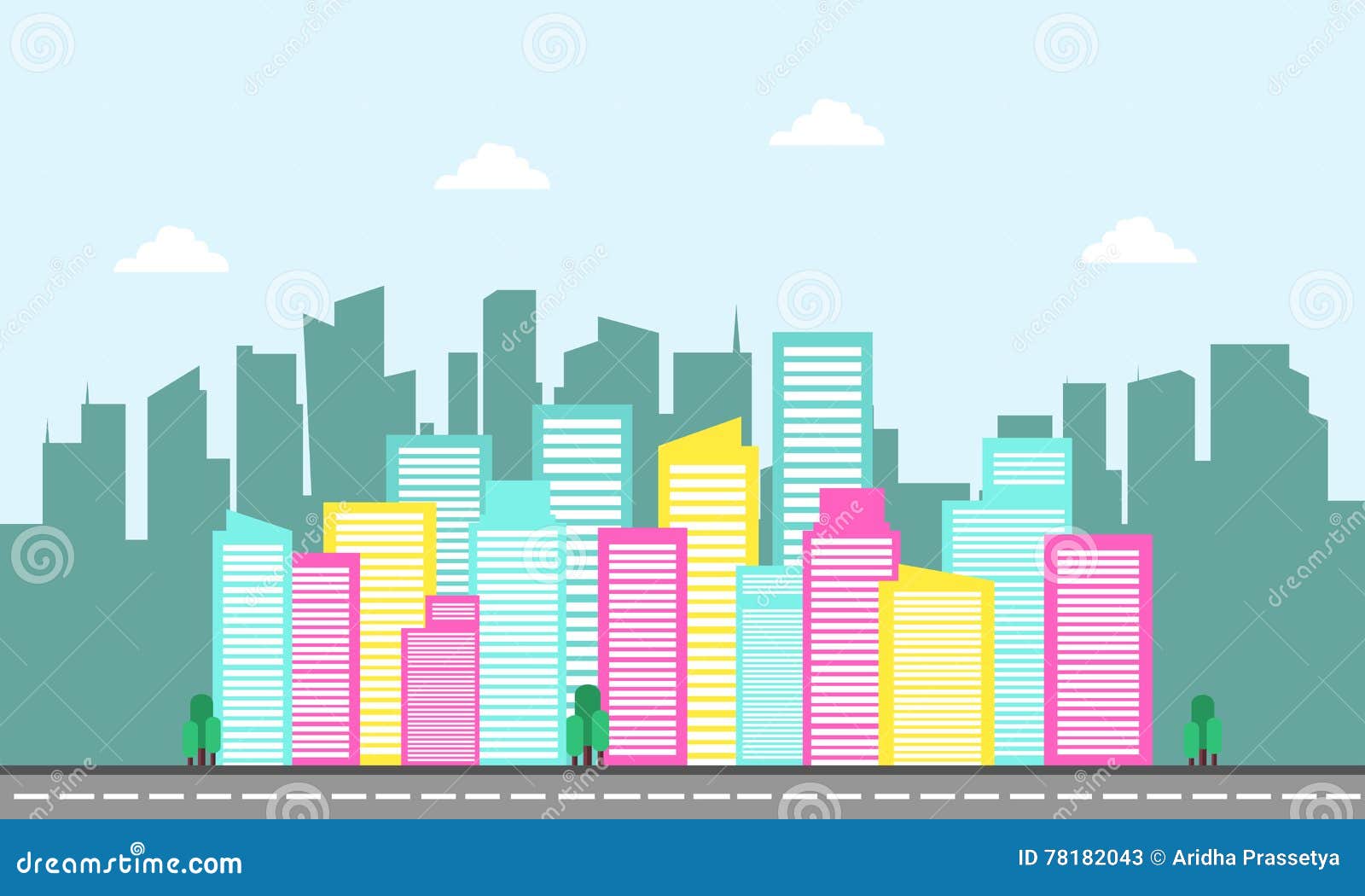 Backgrounds City Landscape Vector Flat Stock Vector - Illustration of