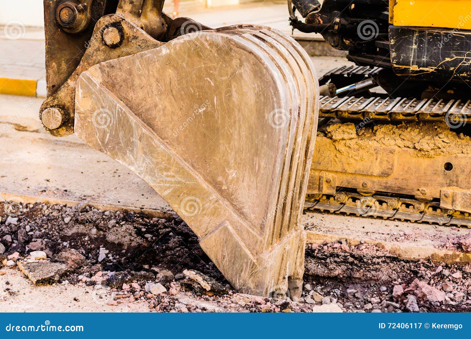 Backhoe Bucket stock image. Image of concrete, detail 72406117