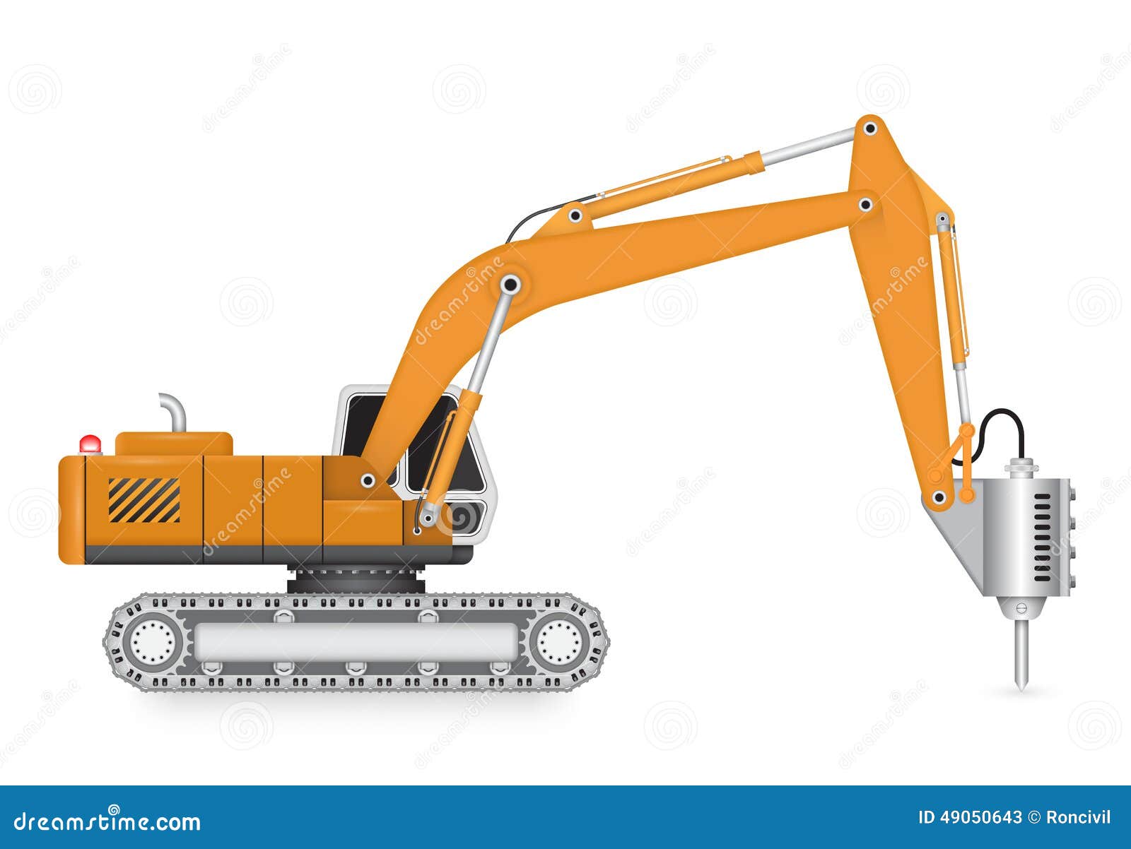 Backhoe_hydraulics_hammer stock vector. Illustration of backhoe 49050643