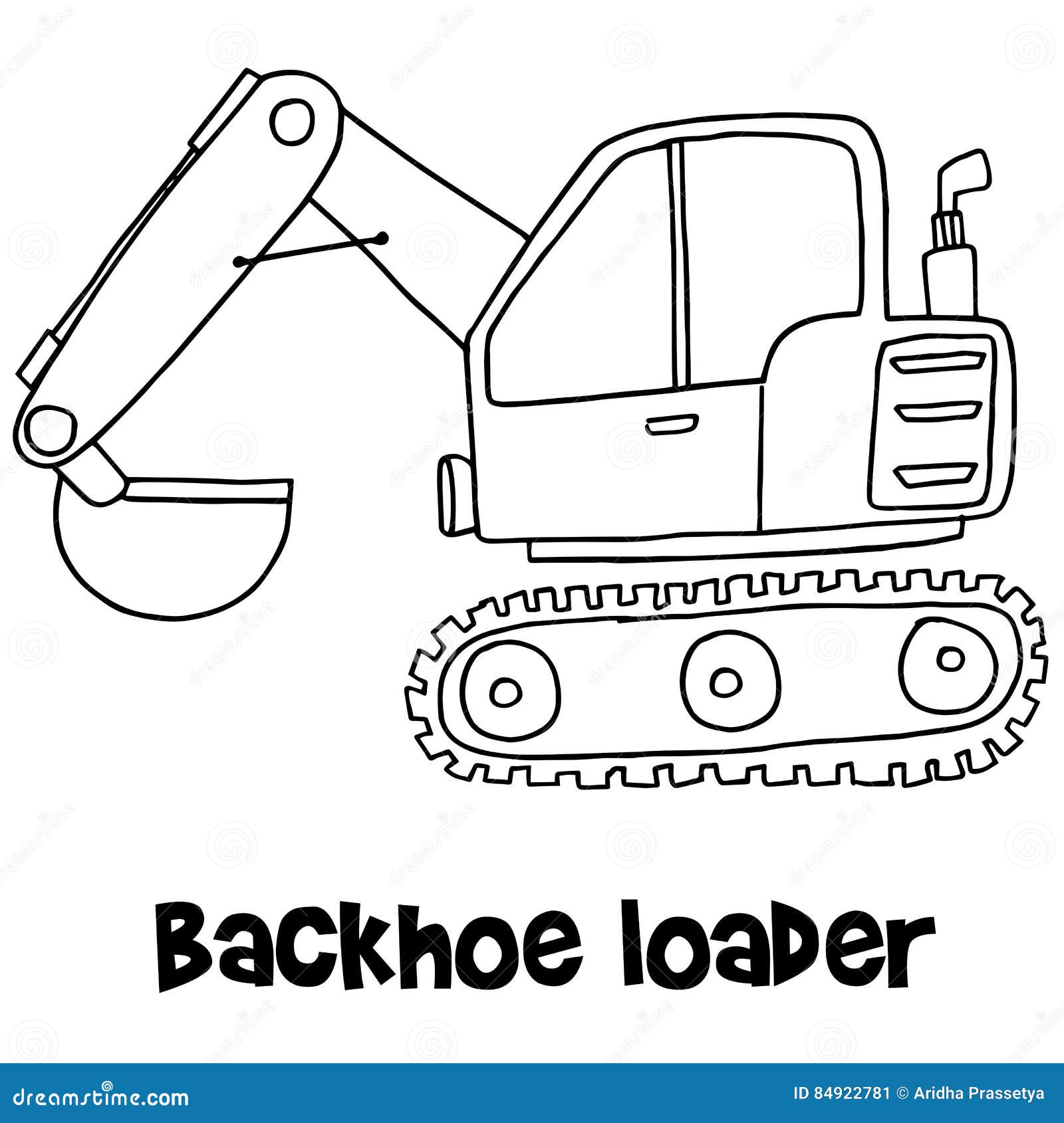 doodle excavator backhoe vector illustration sketch hand drawn with black  lines isolated on white background Stock Vector  Adobe Stock