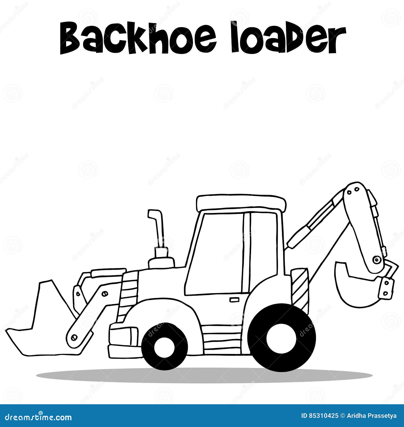 Sketch of a backhoe loader Royalty Free Vector Image