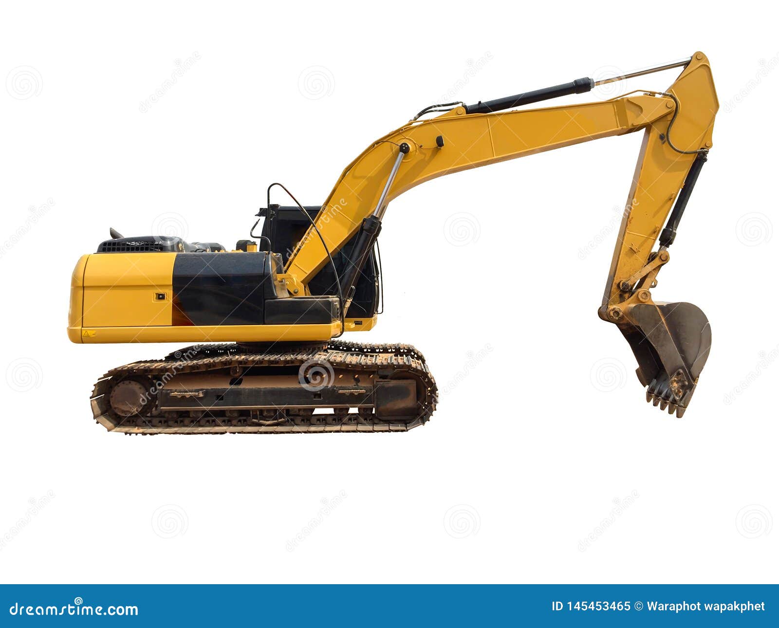 Backhoes on a Separate White Background Stock Image Image of
