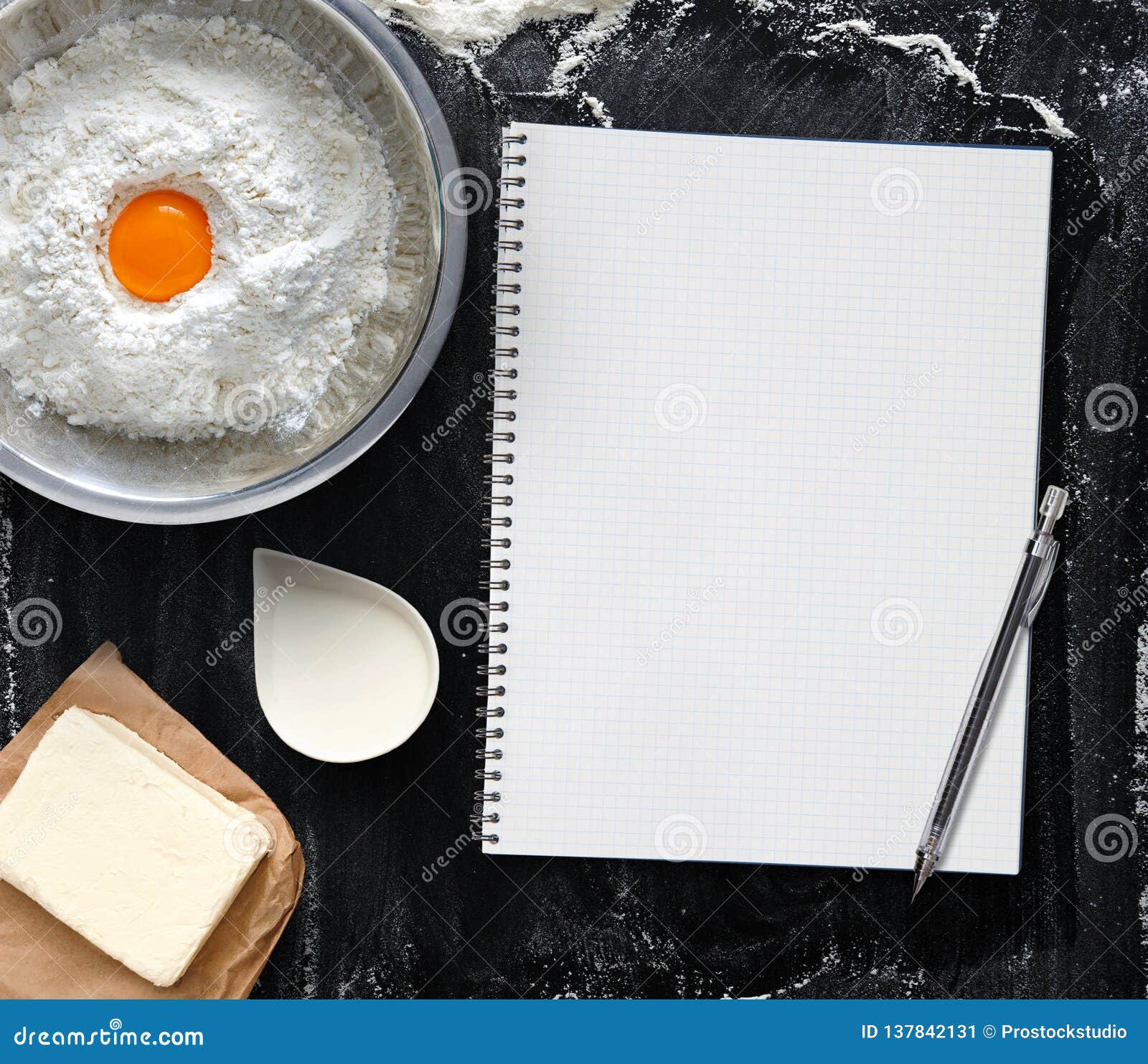 Backing Recipe Concept, Mockup Stock Image Image of