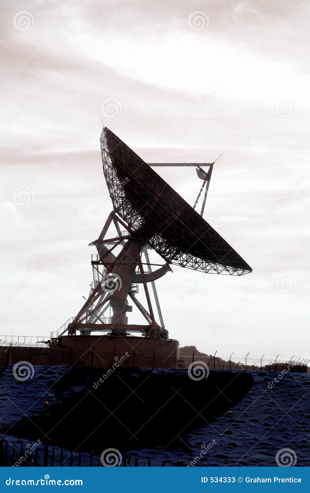 backlit satellite dish