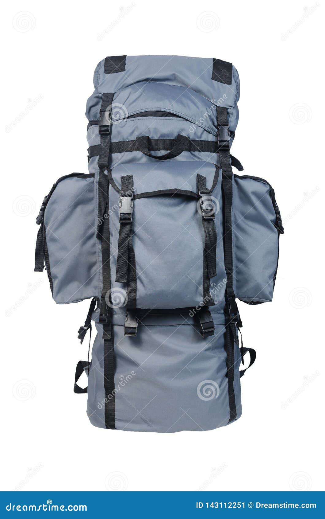 Backpack Hiking Equipment on White with Clipping Path Stock Image