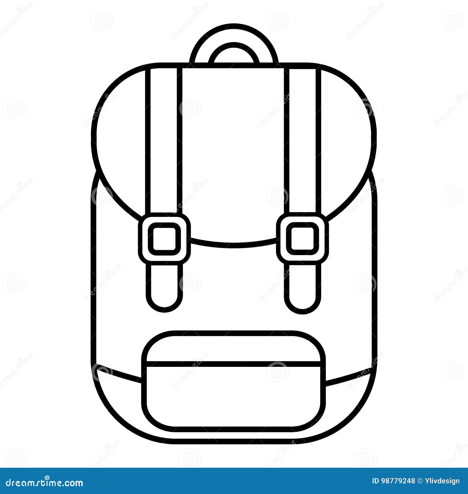 Download Backpack Icon, Outline Line Style Stock Vector ...