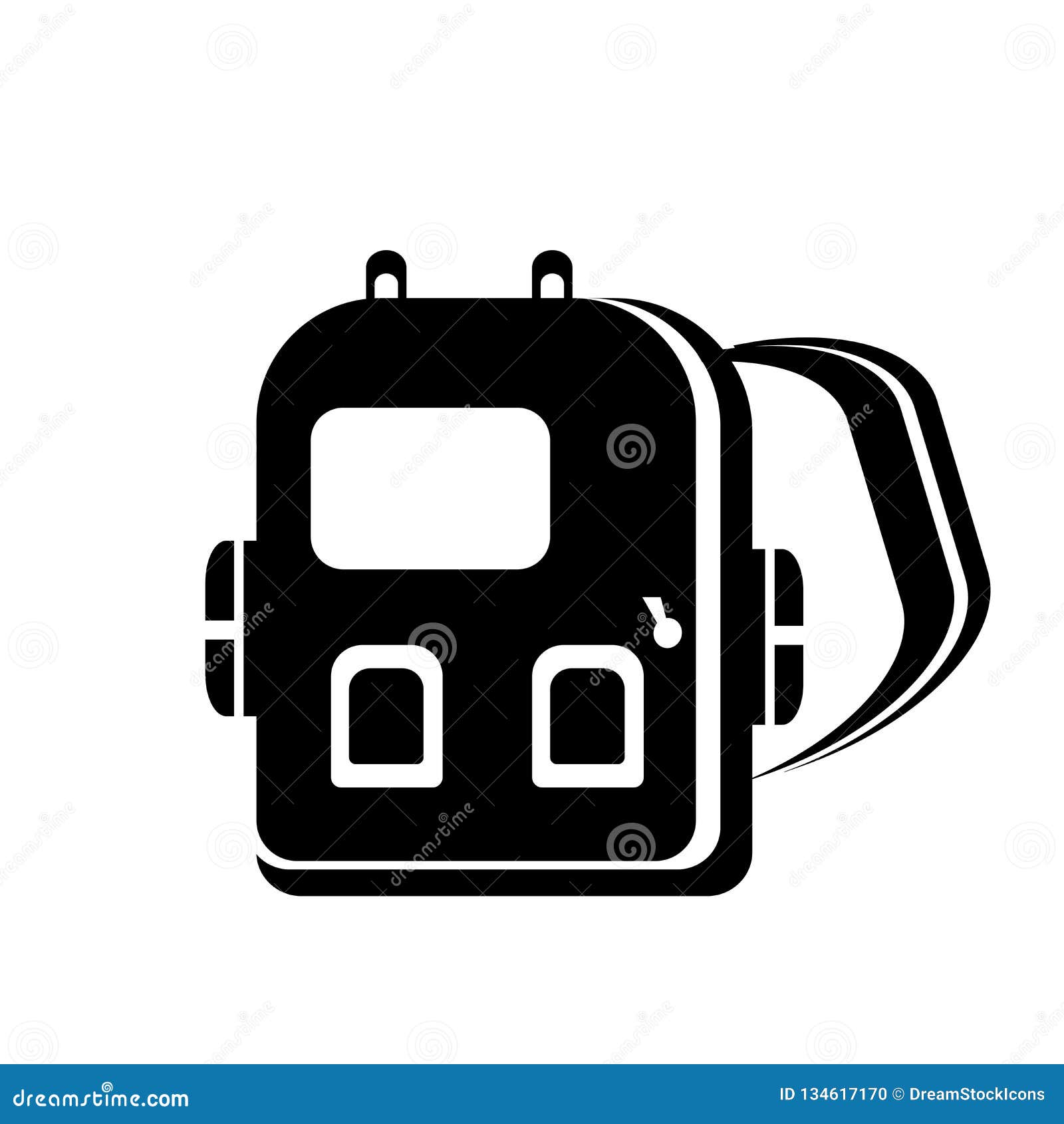 Backpack Icon Vector Sign and Symbol Isolated on White Background