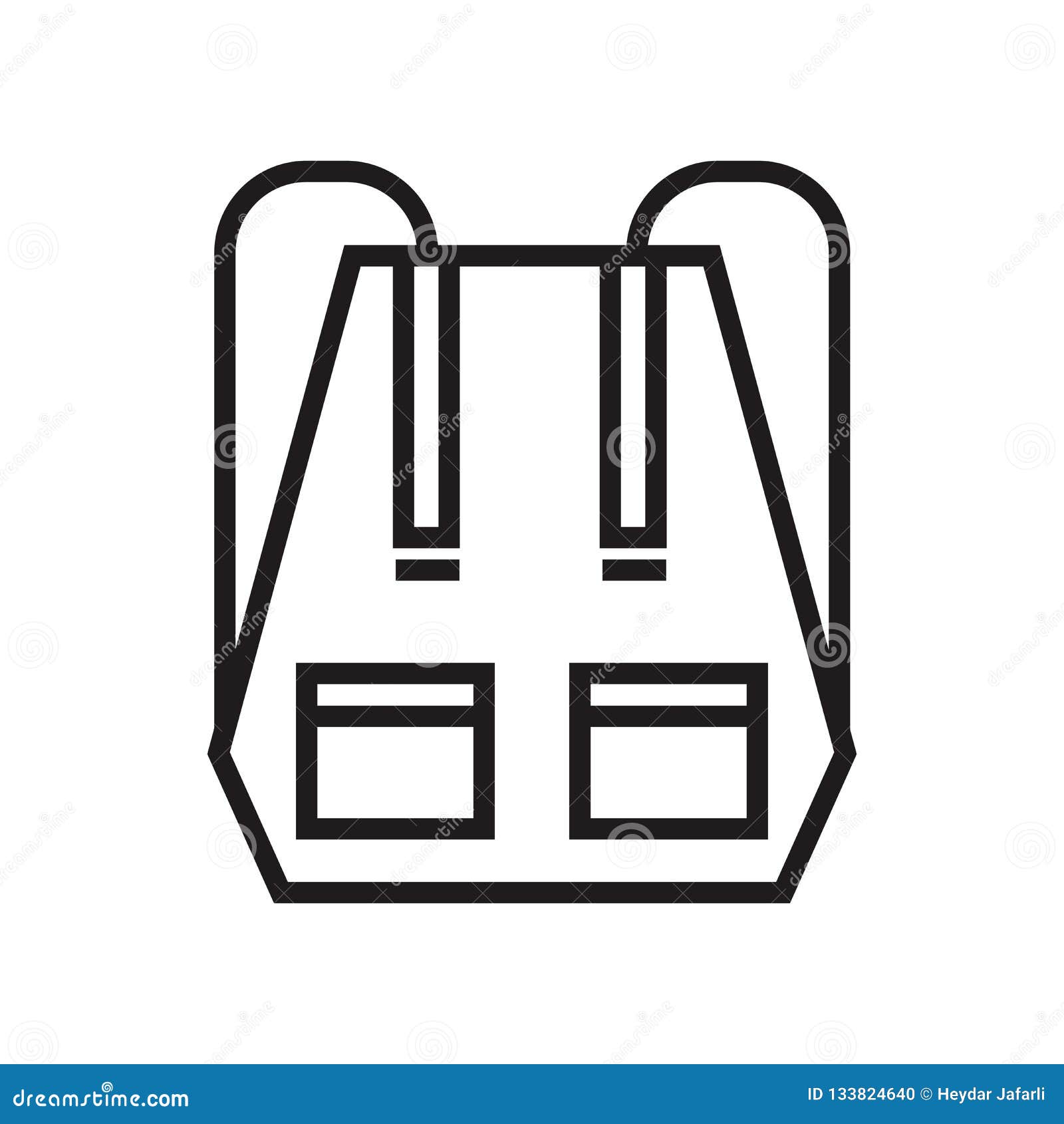 Backpack Icon Vector Sign and Symbol Isolated on White Background