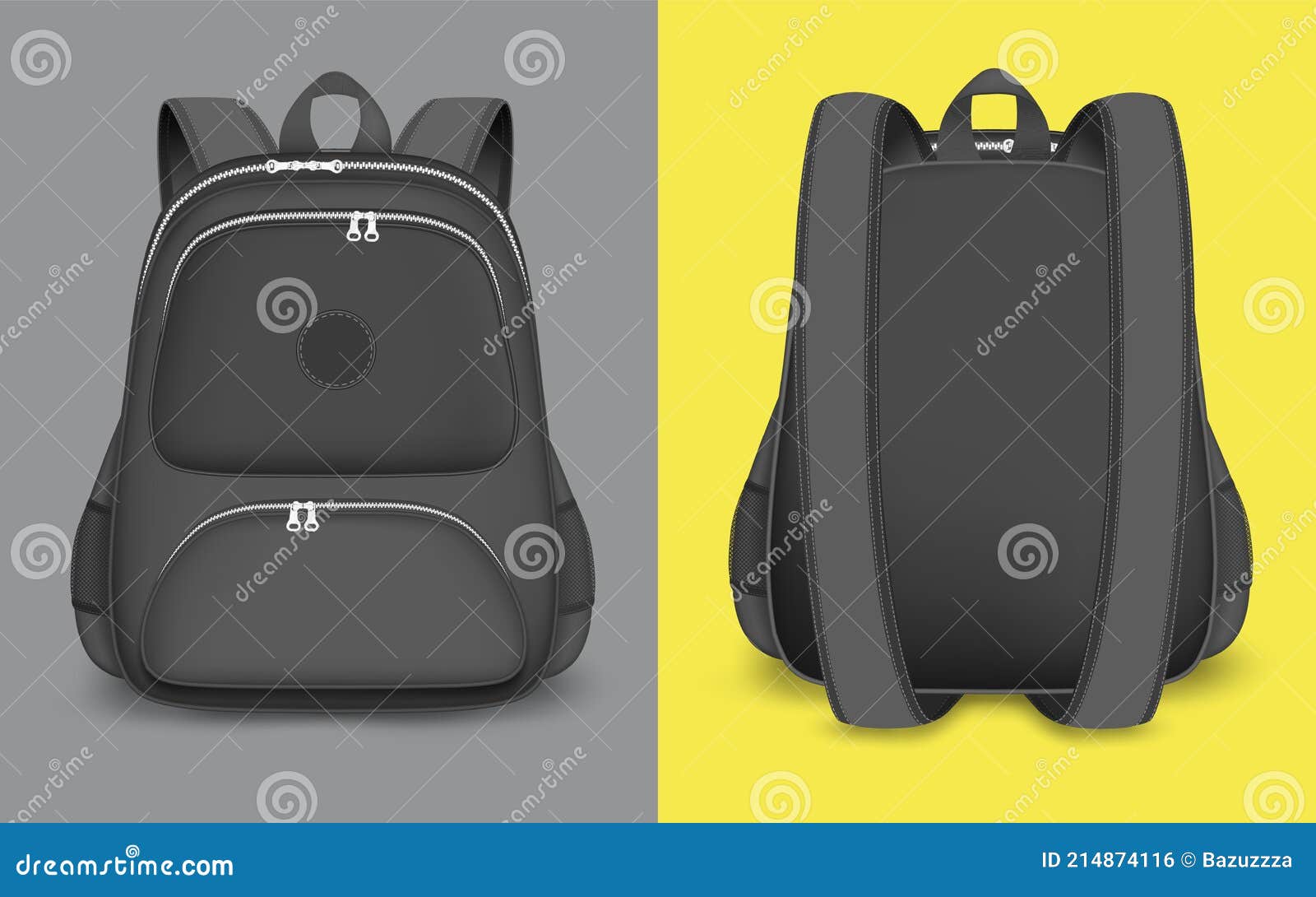 Vector school backpack. Back to school. Schoolbag and rucksack