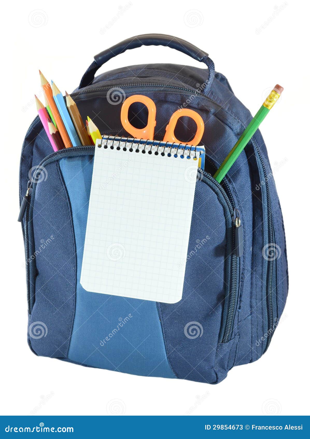 backpack with school object