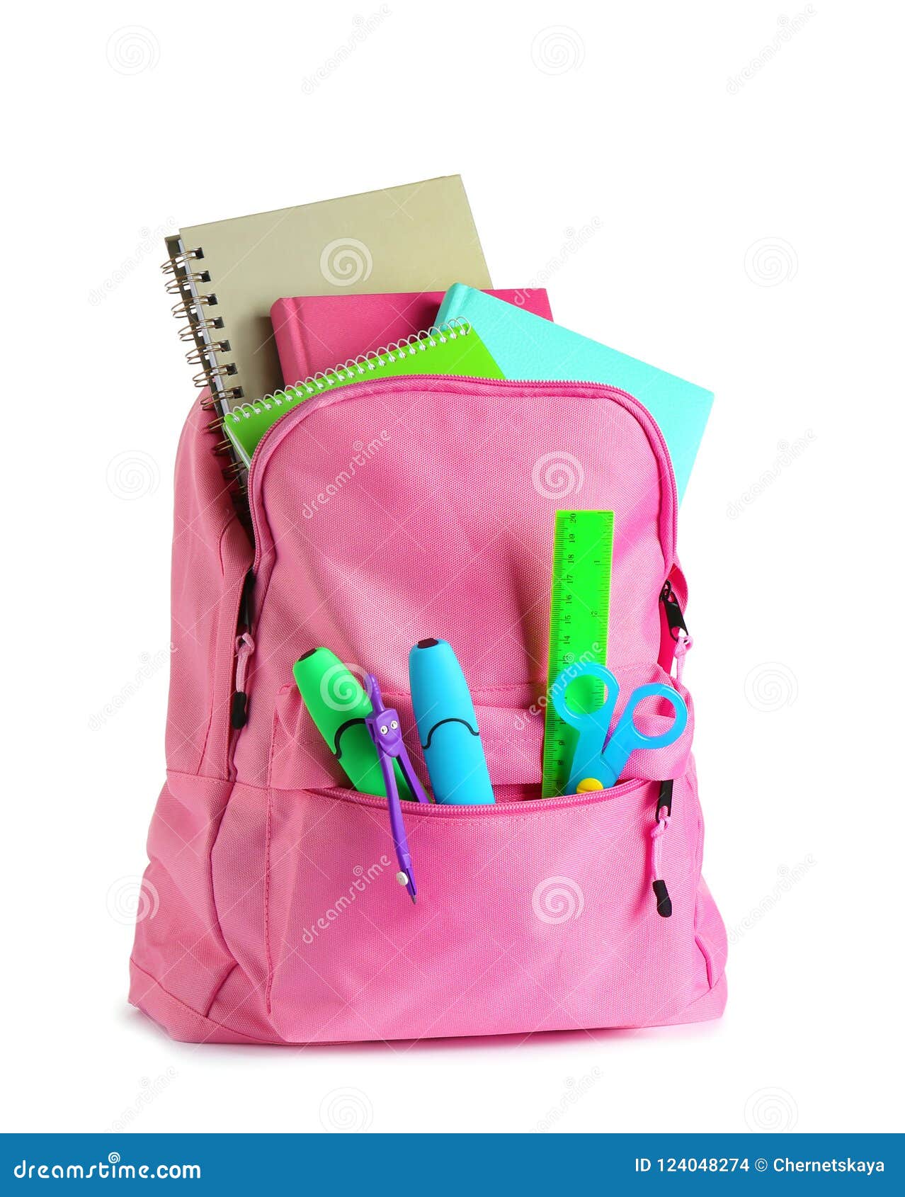 Backpack with School Stationery Stock Photo Image of accessories