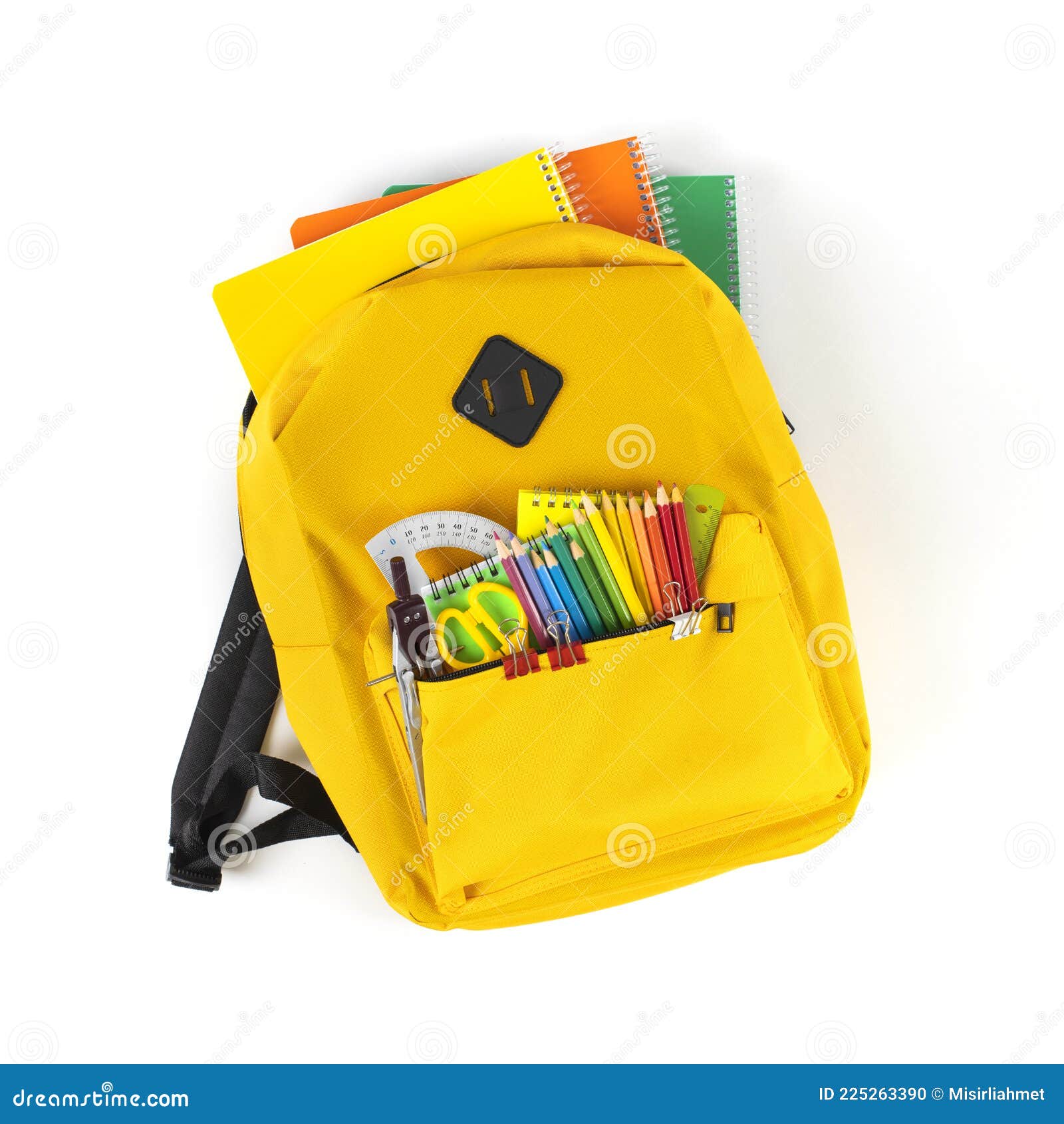 Backpack with School Supplies Stock Photo Image of learning, colored