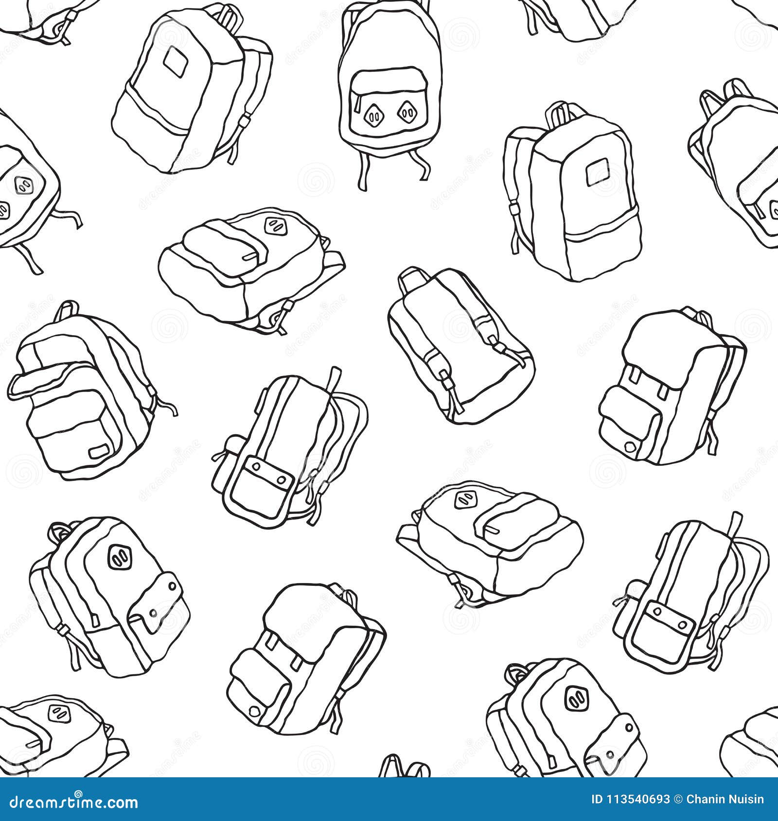 Backpack Doodle Vector Illustration Of School Bag Back To School