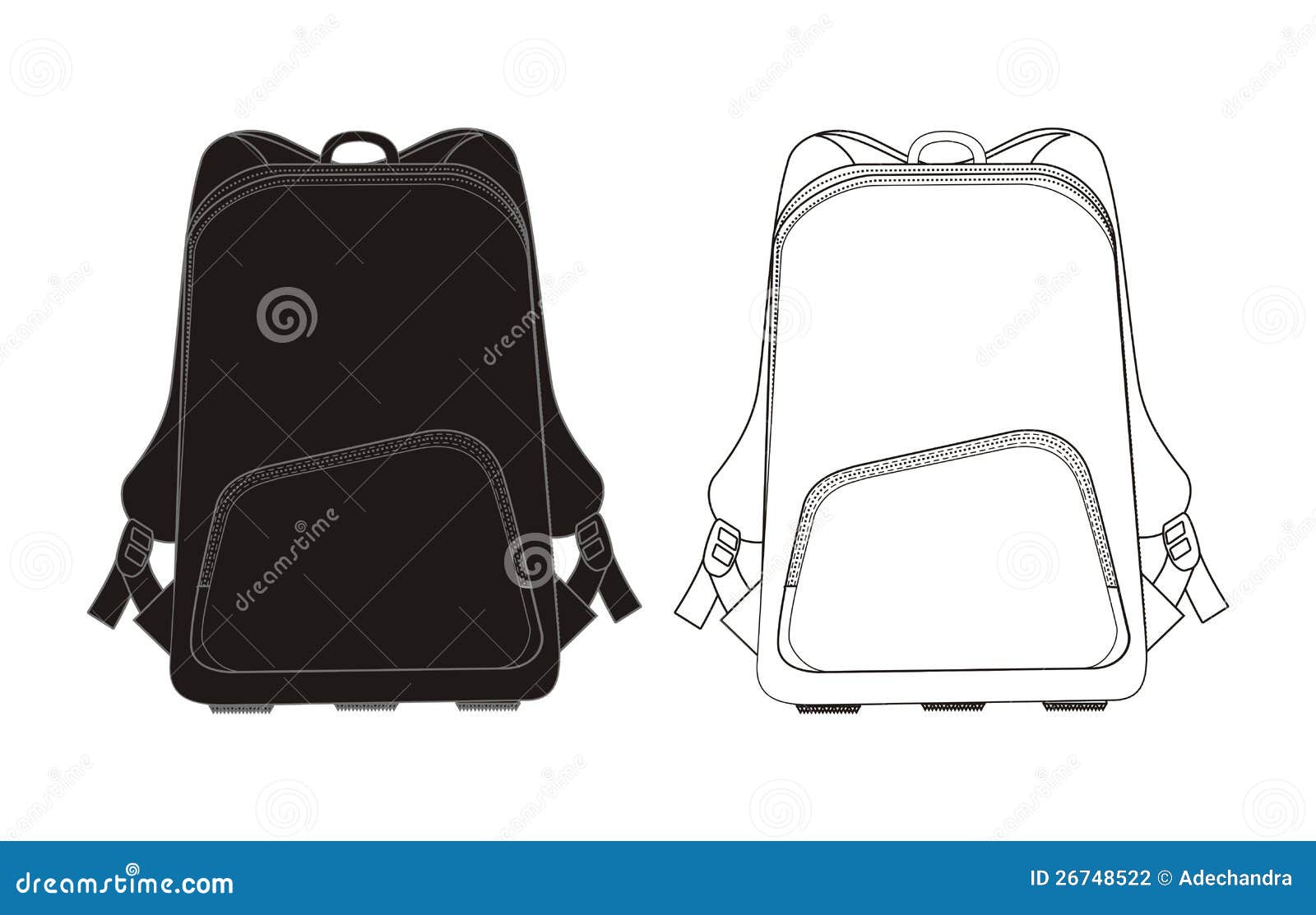 Graphic art illustration of bag template design in eps format.