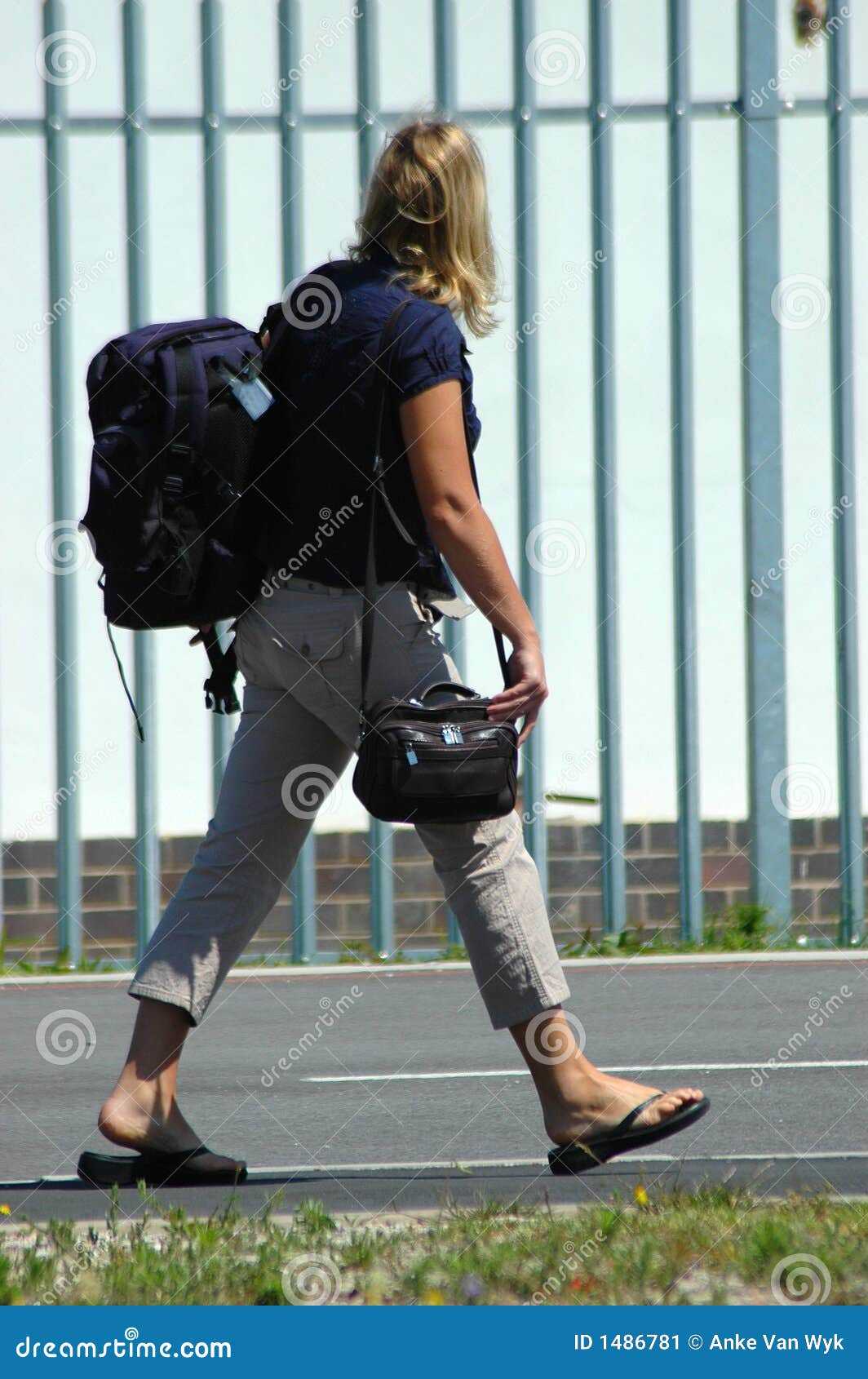 Backpack woman stock image. Image of females, female, airport 1486781