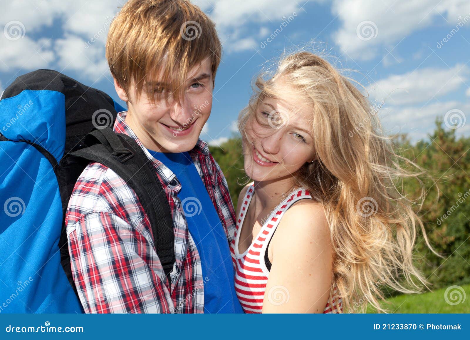 Backpacker couple stock photo. Image of adult, people 21233870