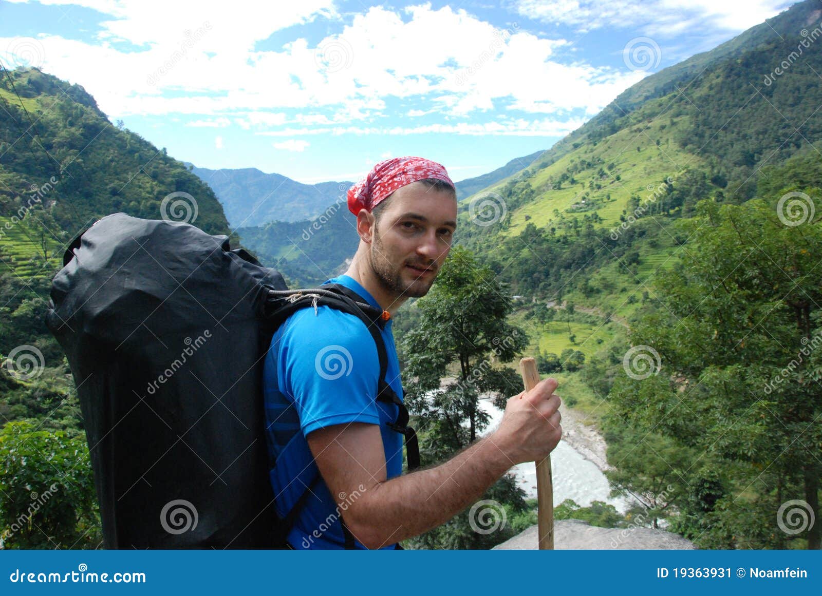 backpacker in the outdoors