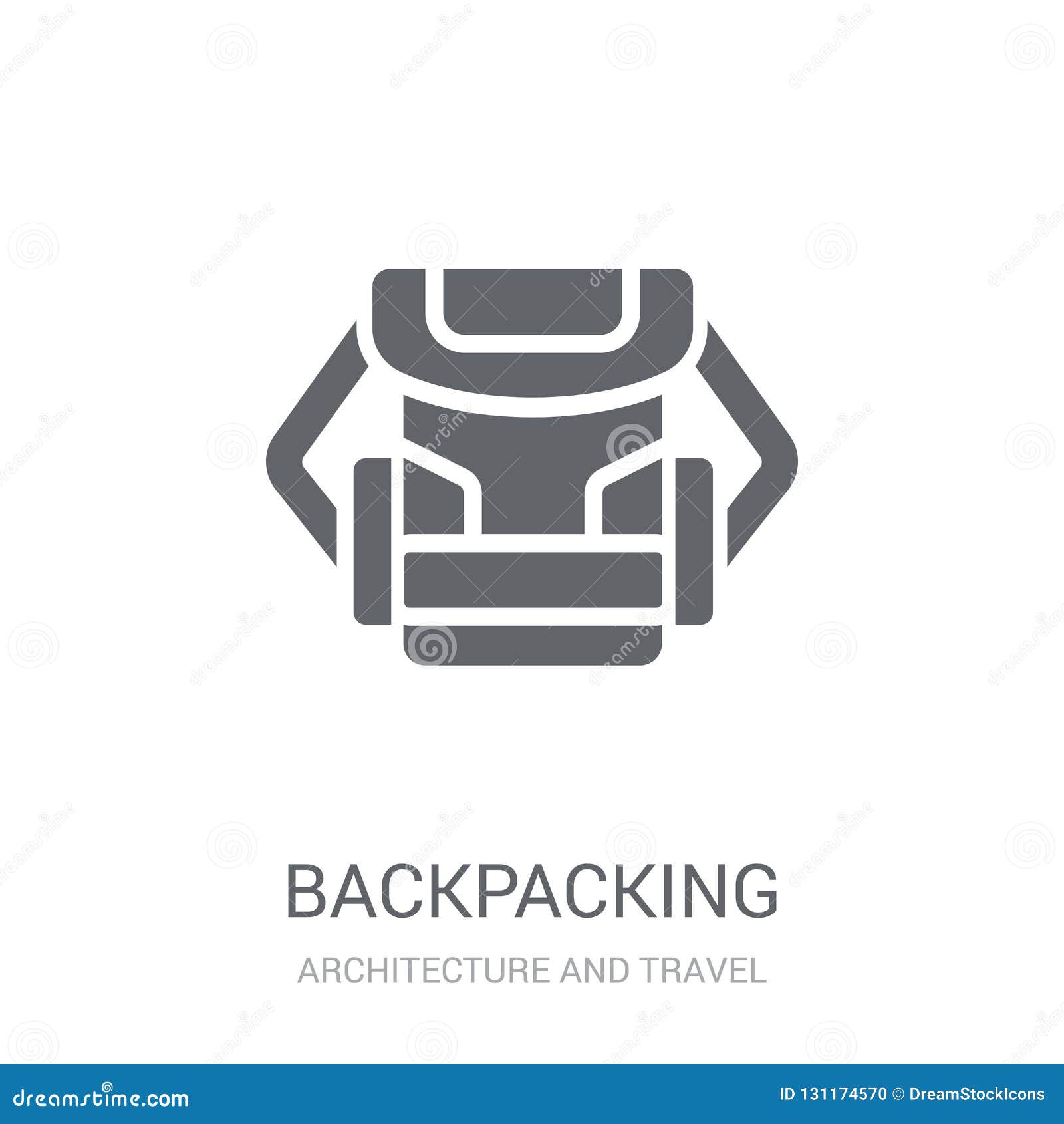 Backpacking Icon Trendy Backpacking Logo Concept On White