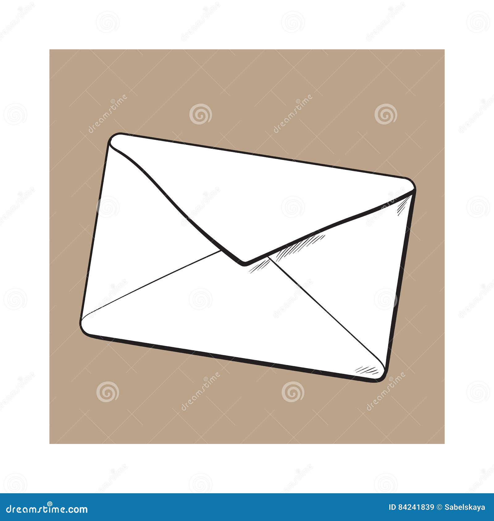 Vector Single Sketch Closed Postal Envelope On White Background Royalty  Free SVG Cliparts Vectors And Stock Illustration Image 63194405