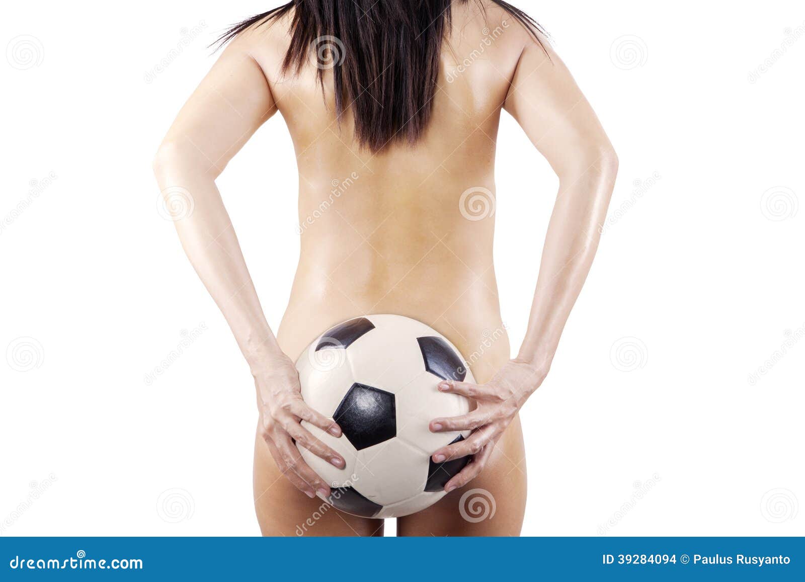 Sexy woman football player naked