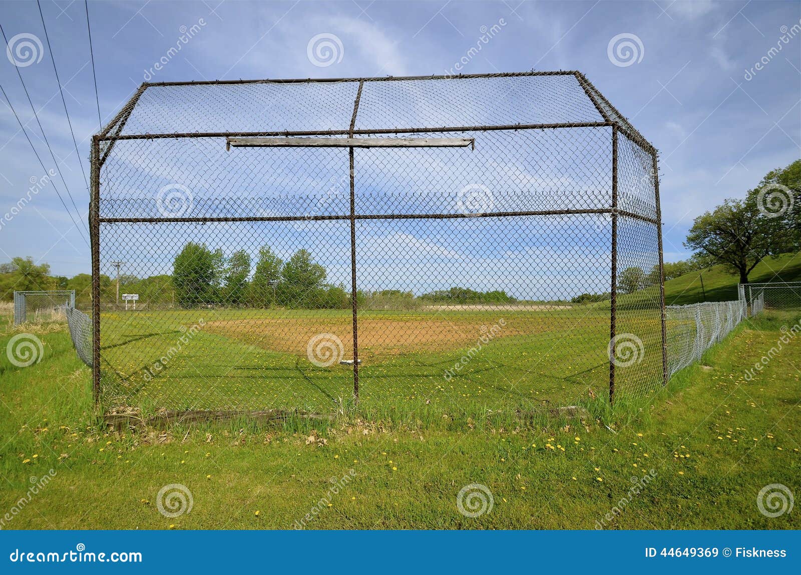 backstop of an old baseball field