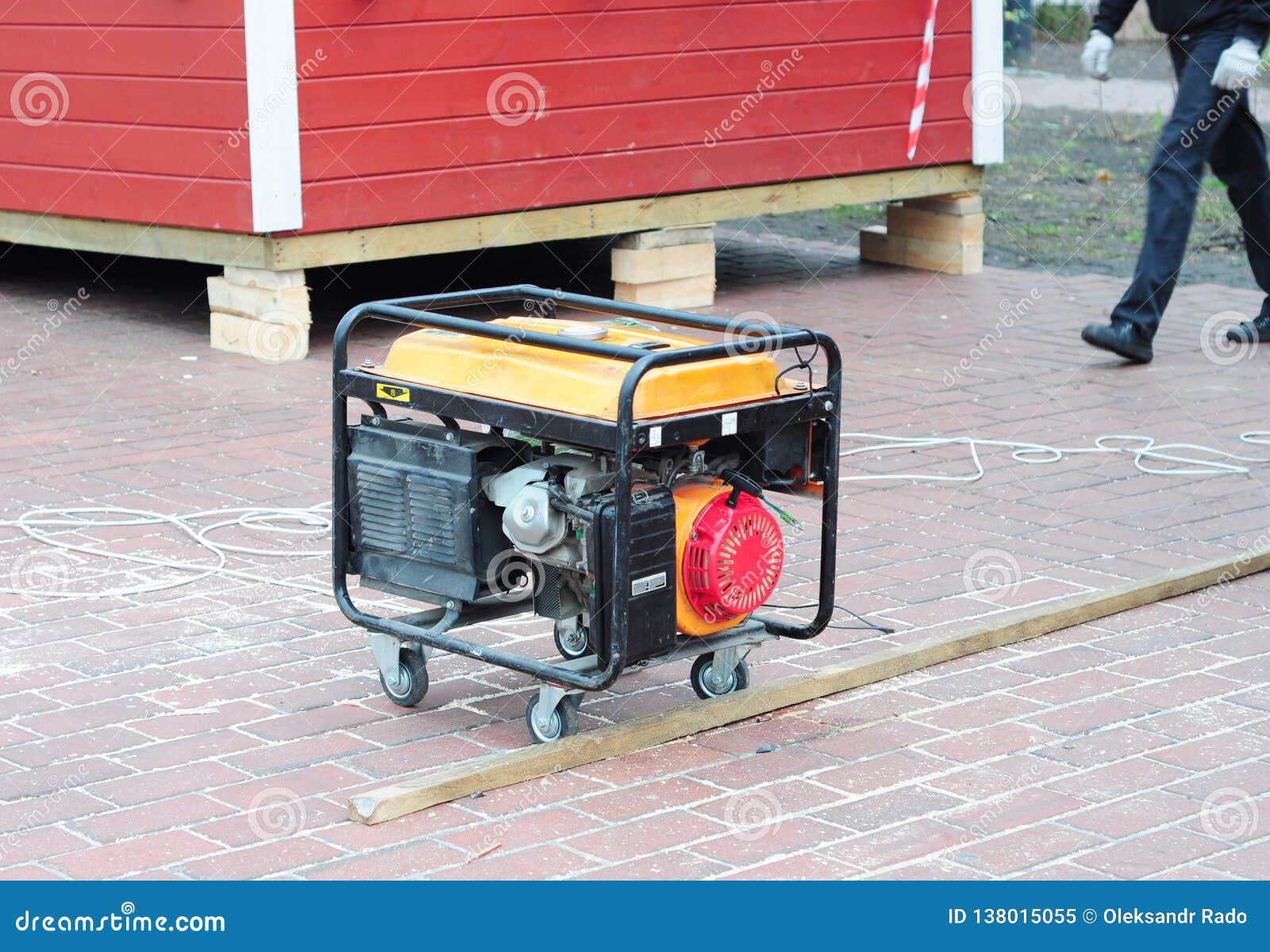 Backup Portable Generator for Repair. Mobile Backup Generator on House