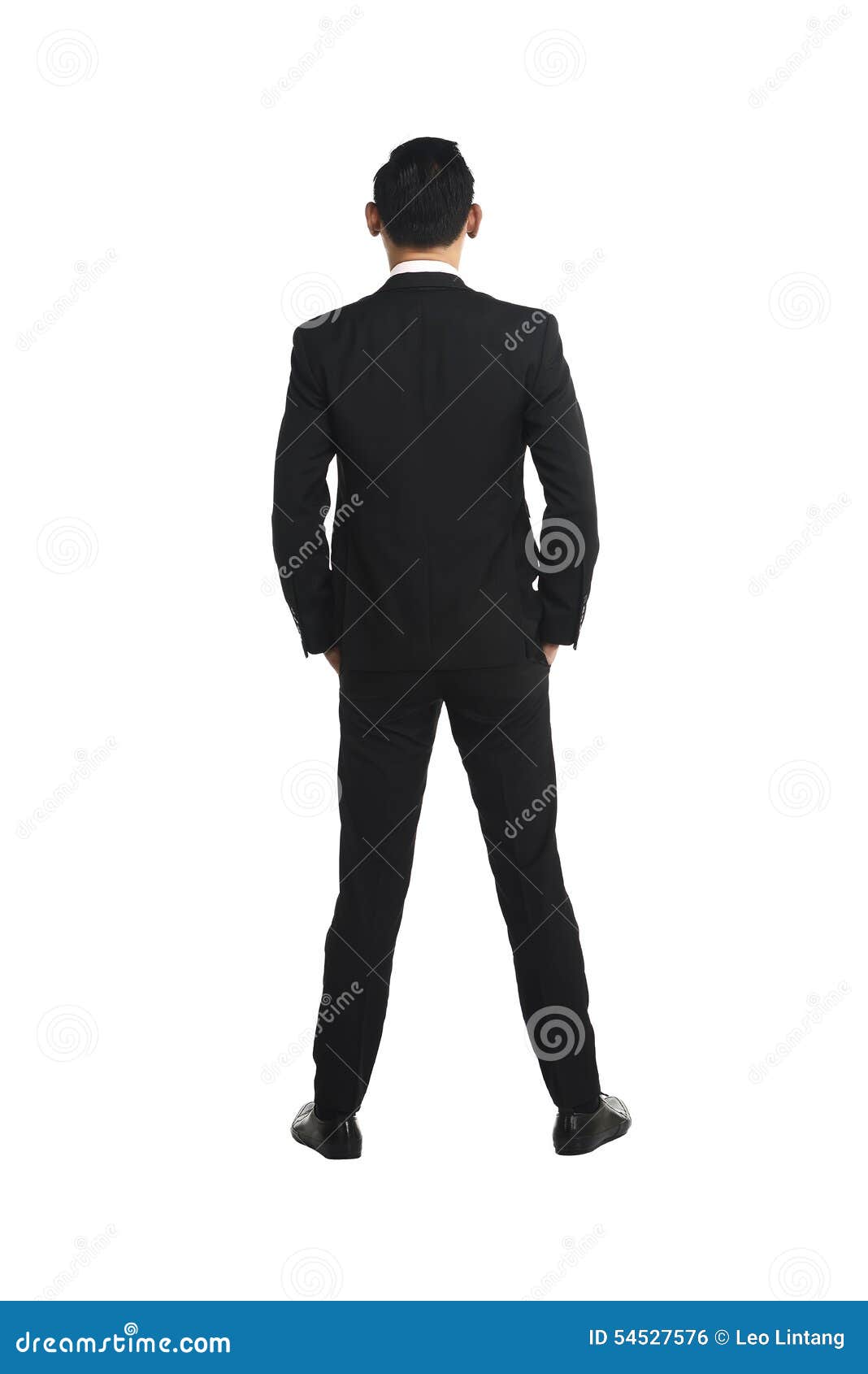 Backview Fullbody Asian Business Man Stock Photo - Image of caucasian ...