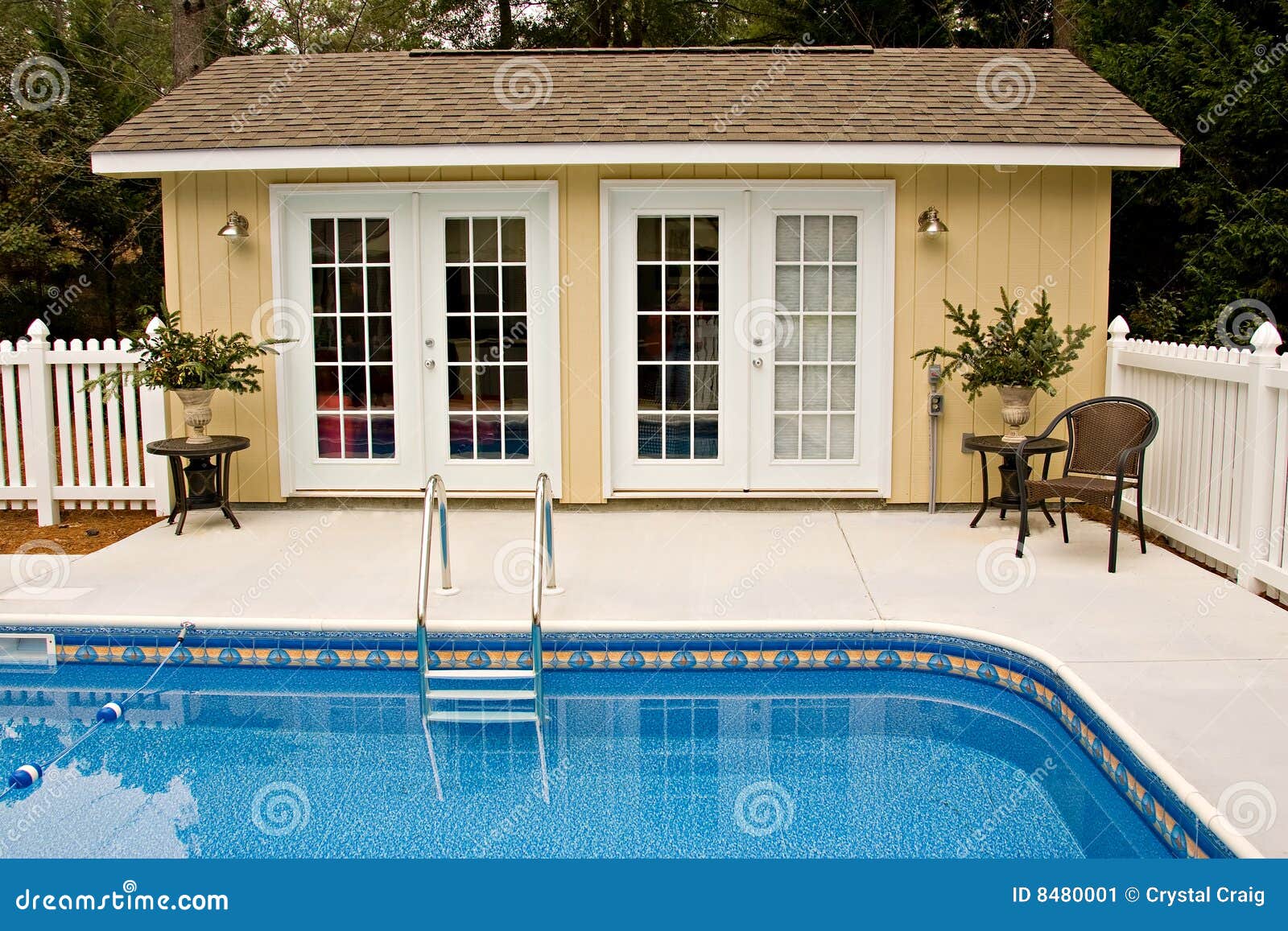 Backyard Pool House Stock Image Image Of Swimming Project 8480001