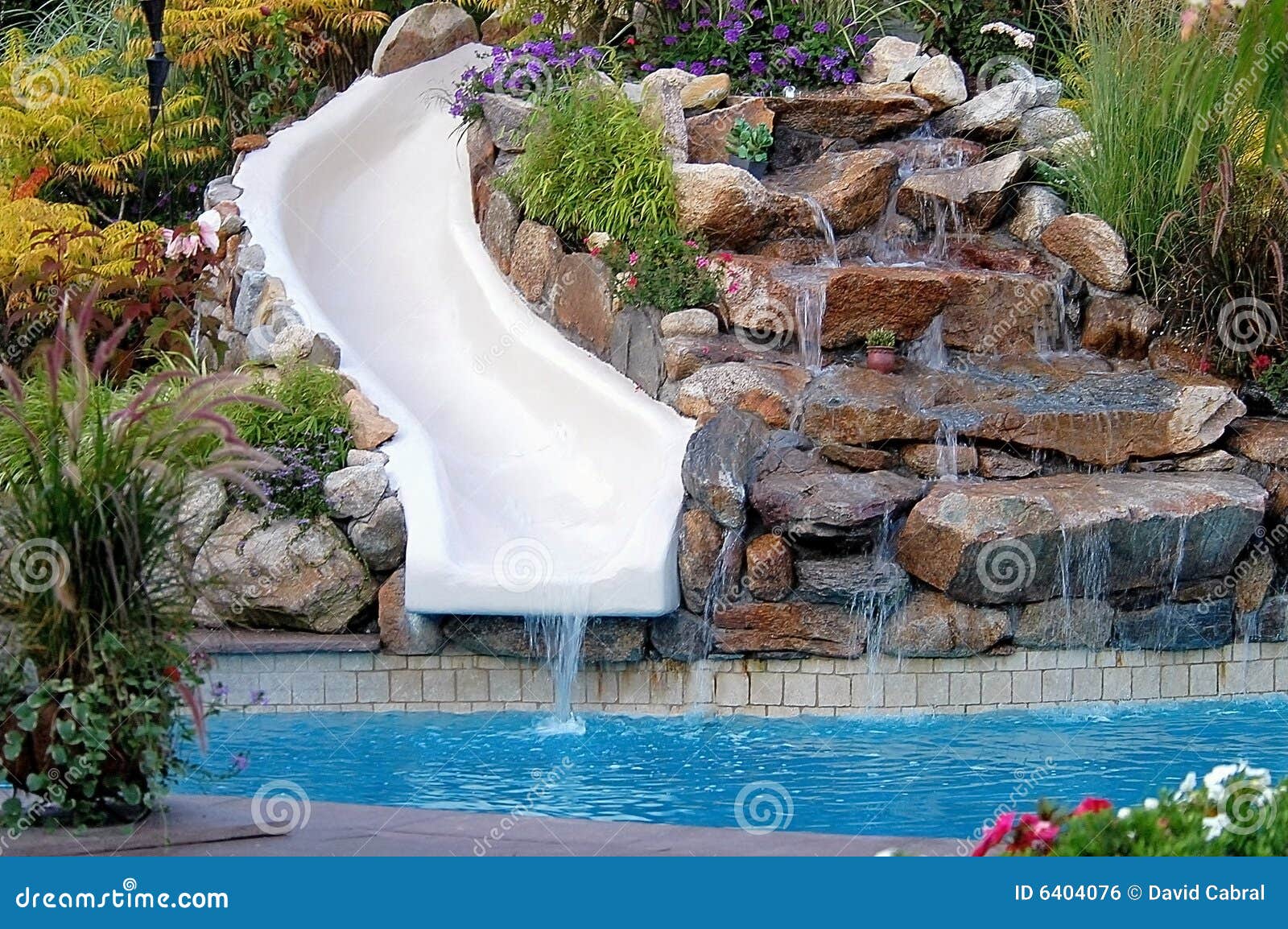 backyard pool and slide