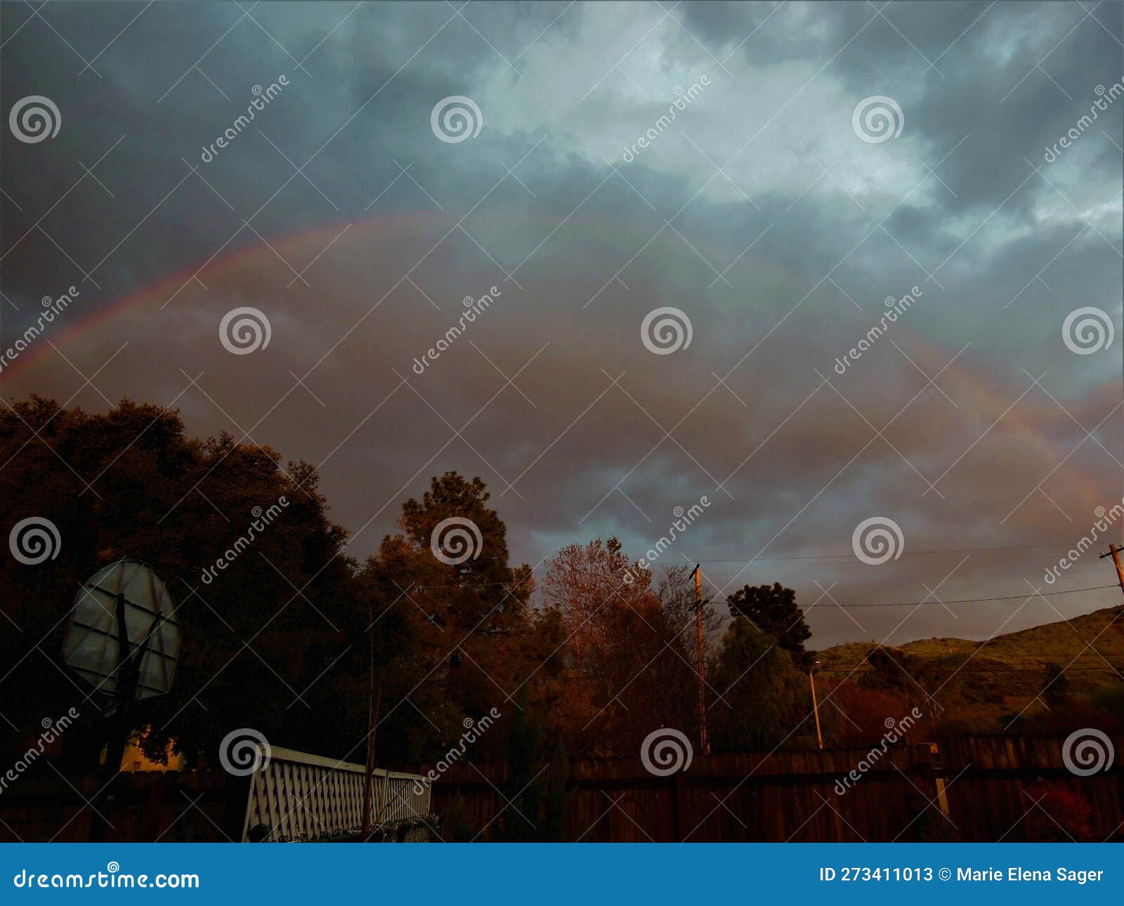 Backyard Rainbow stock image. Image of night, cloud 273411013