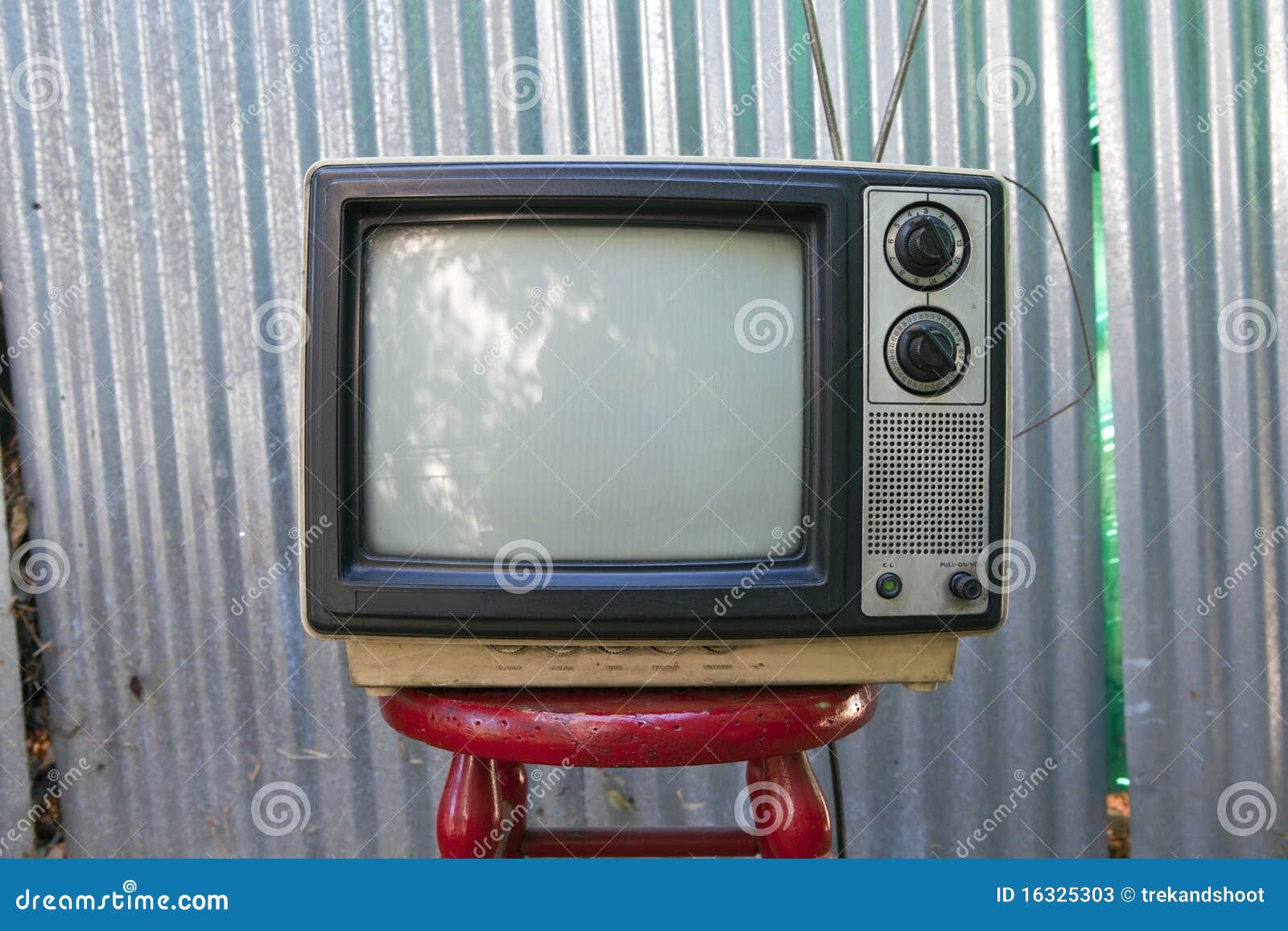 Backyard TV stock image. Image of equipment, television 16325303