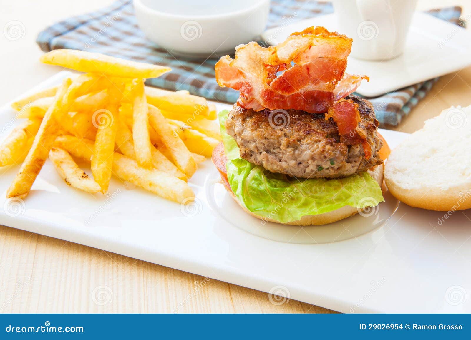 Bacon Burger stock photo. Image of drink, fried, fast - 29026954