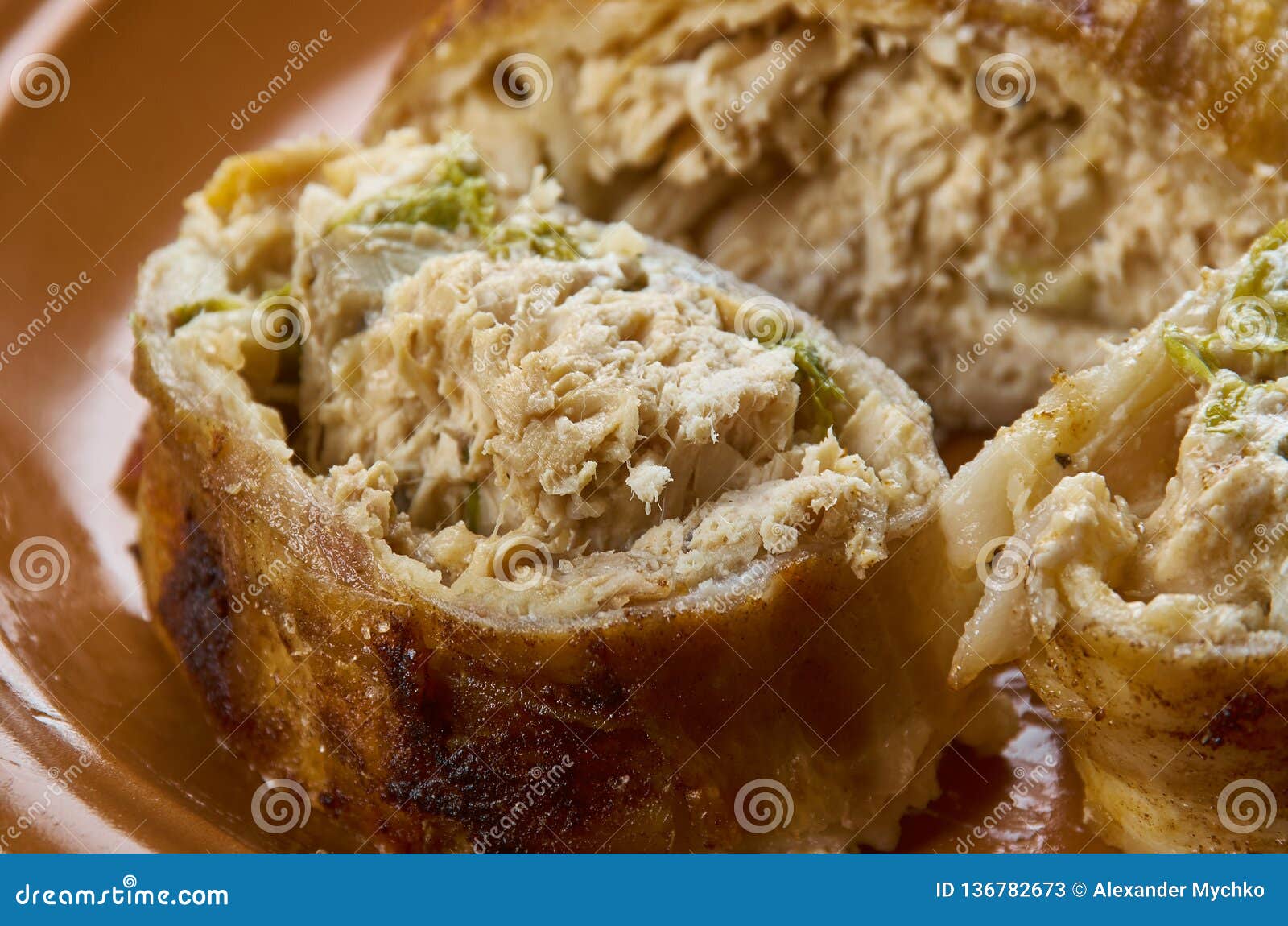 Bacon Chicken Alfredo Lasagna Roll Stock Image Image Of Tasty Melted 136782673