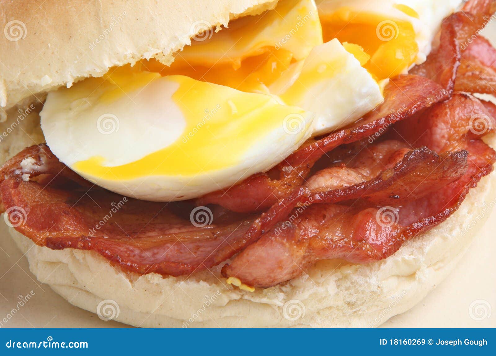 Bacon Egg Bap Or Roll Stock Image Image Of Cooked 18160269