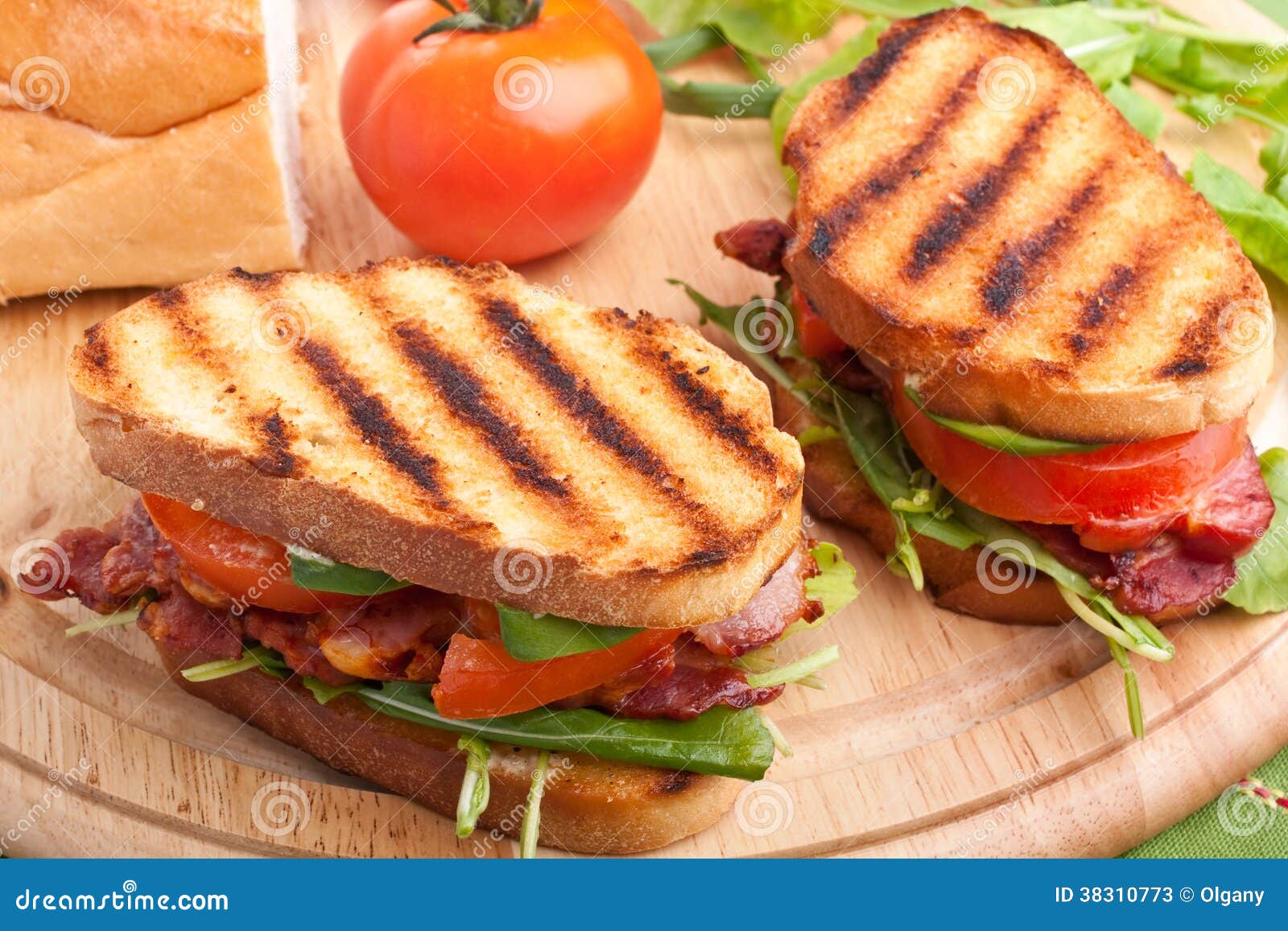 Bacon, Lettuce and Tomato Sandwiches Stock Image Image of meal