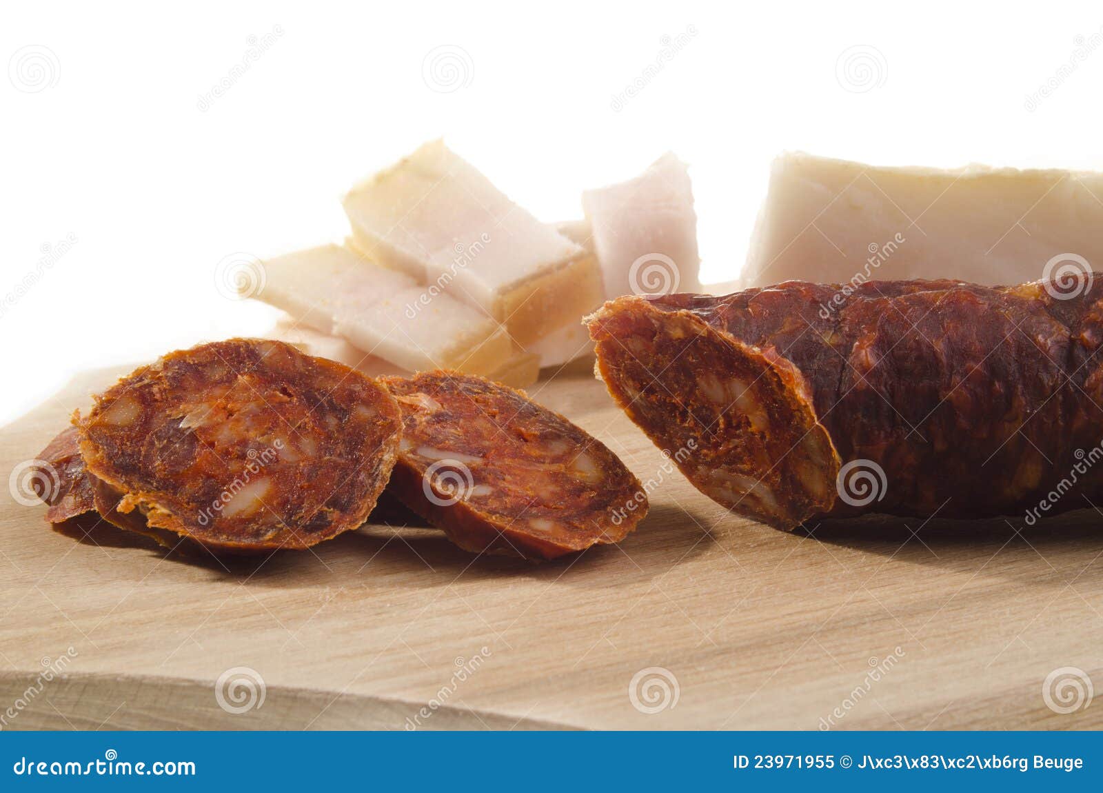 Bacon and Salami Cut into Small Slices Stock Image Image of tasty