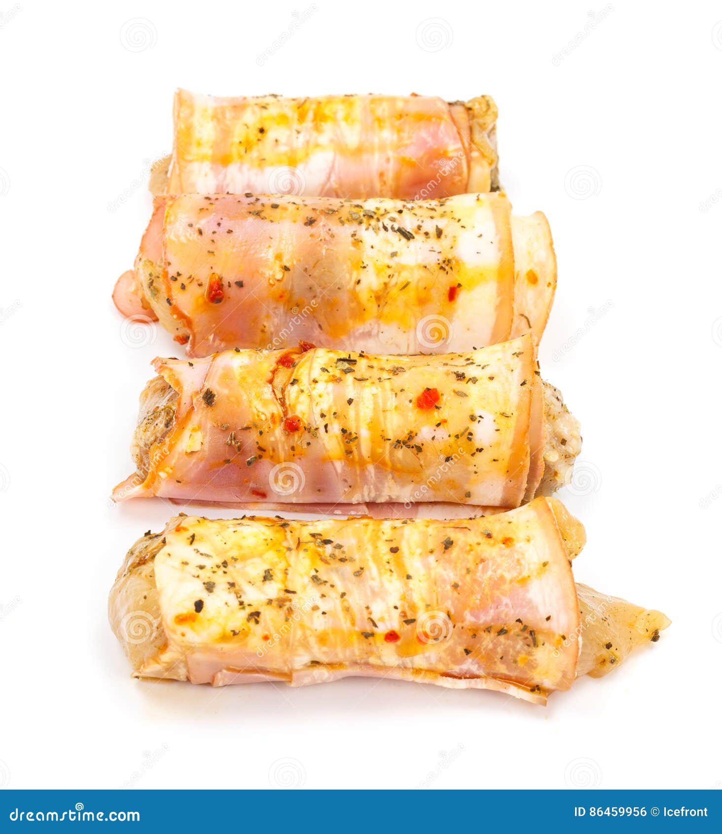 Bacon Wrapped Chicken Breast Stock Photo Image of condiment, preparation 86459956