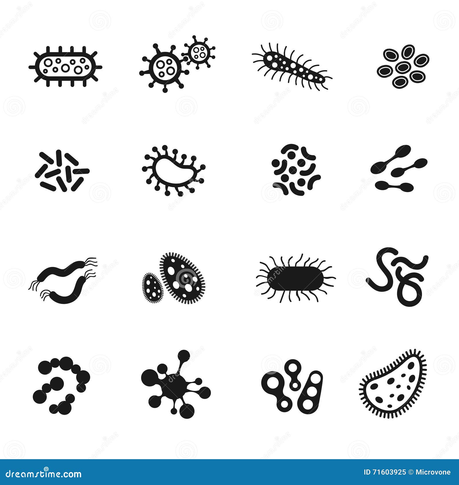 bacteria, microbes, superbug, virus  icons