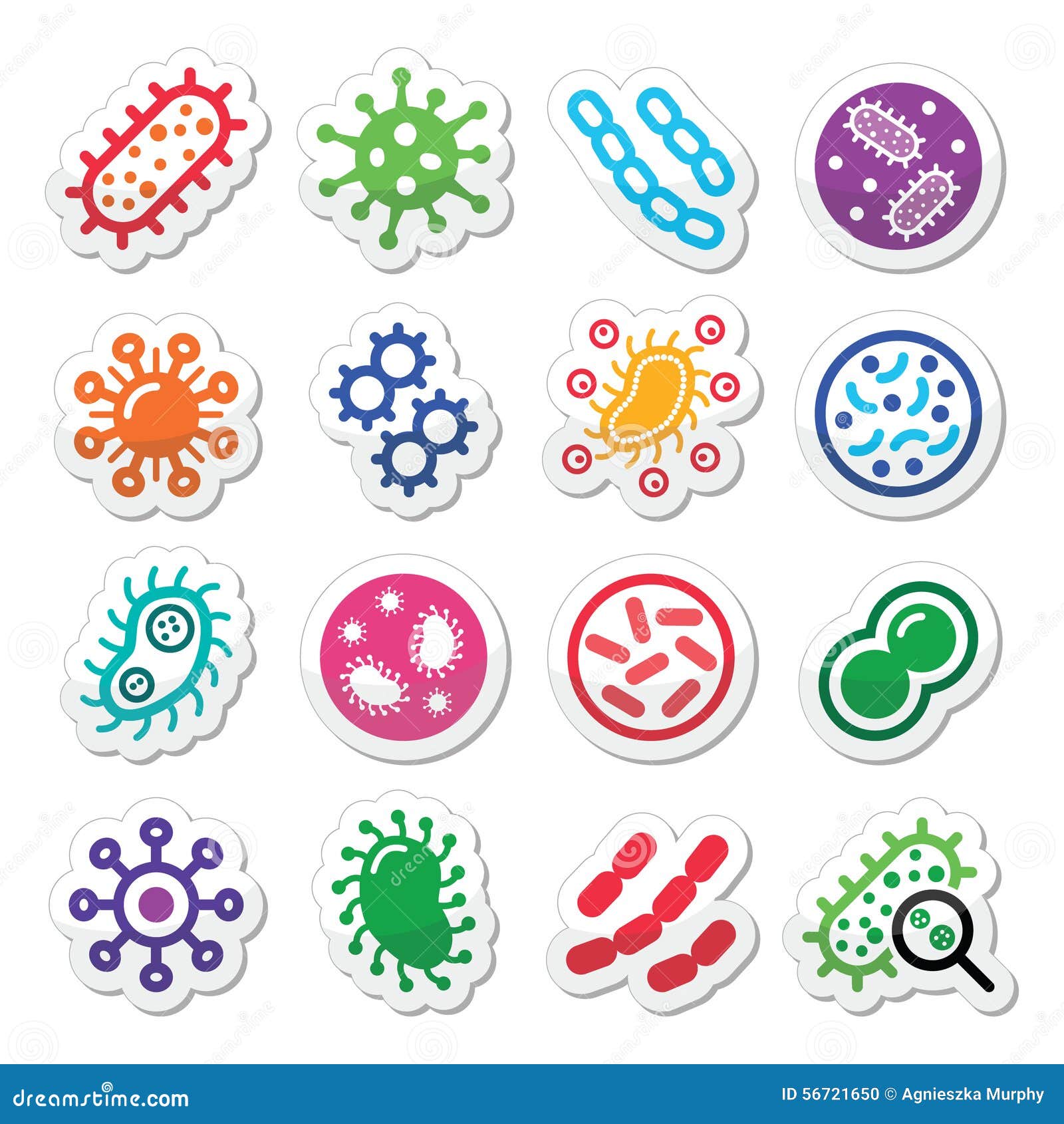 bacteria, superbug, virus icons set