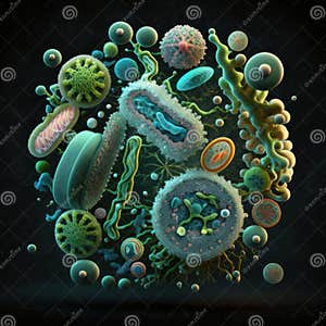 Bacteria Under Microscope Royalty Free Stock Photography CartoonDealer 2728721