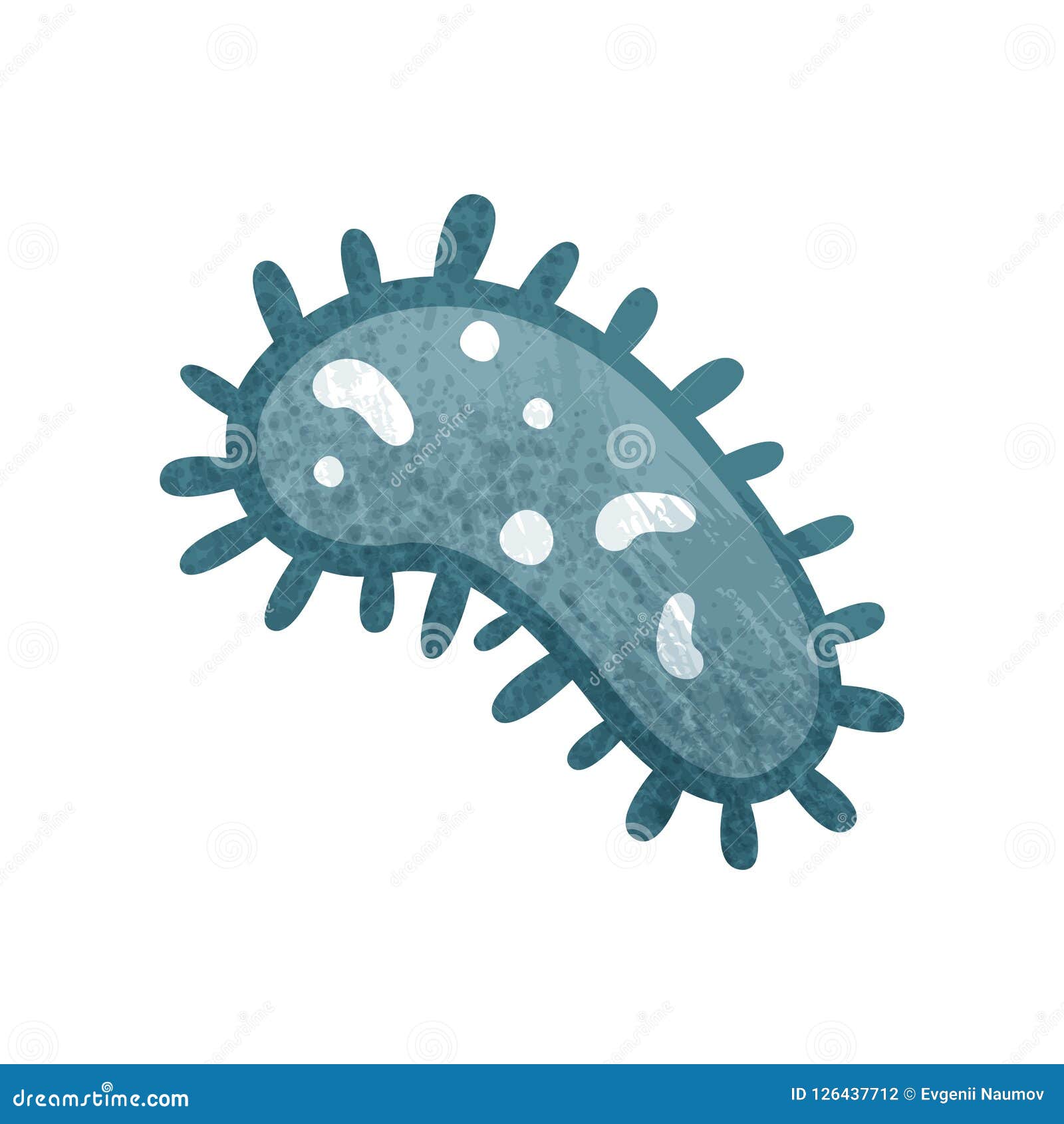 Bacterias Azules Cubiertas Por Los Cilios Microorganismo De La Biología Debajo Del Microscopio Icono Plano Del Con Textura Ilustración del Vector - Ilustración de modelo, 126437712