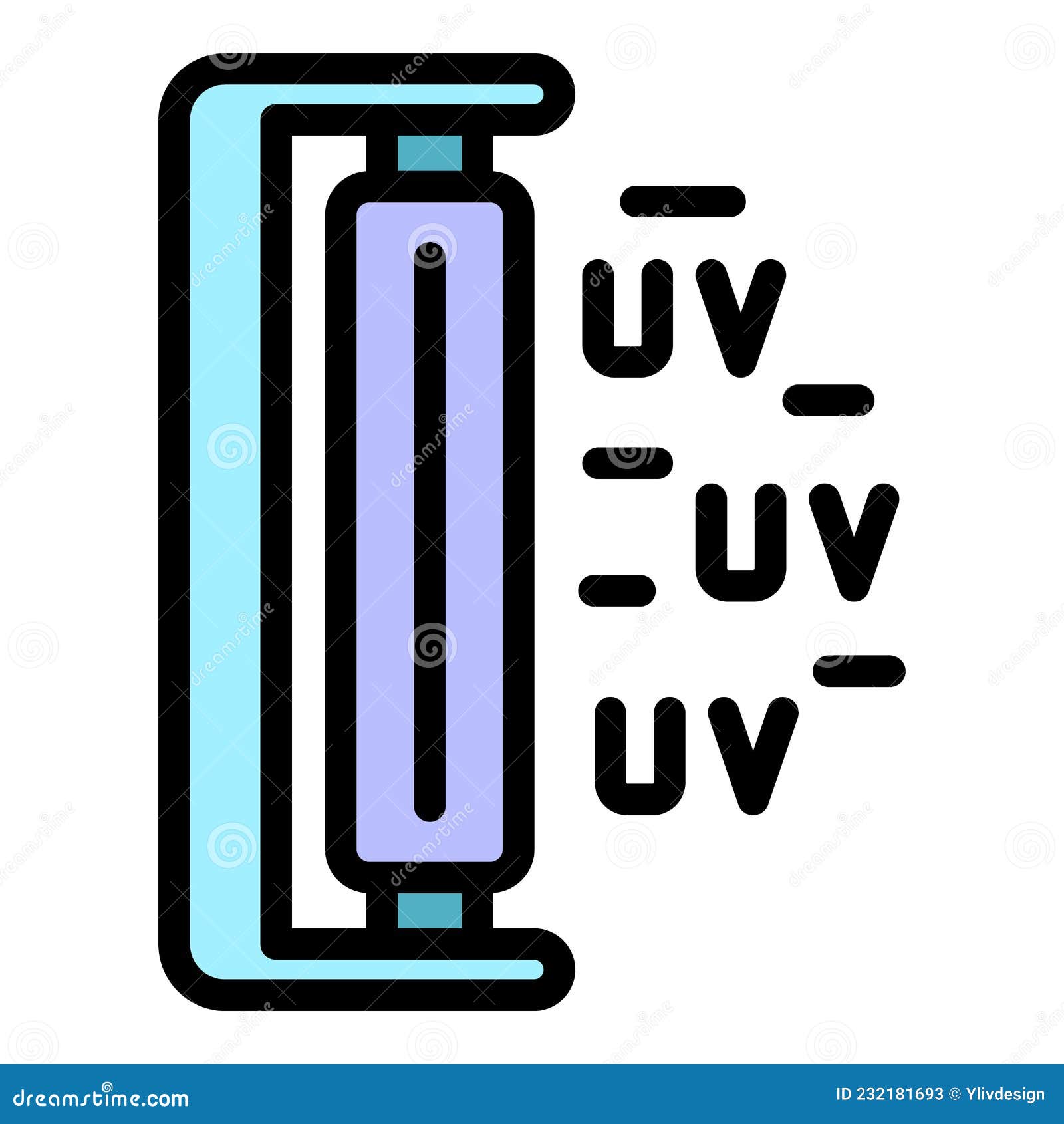bactericidal uv lamp icon color outline 