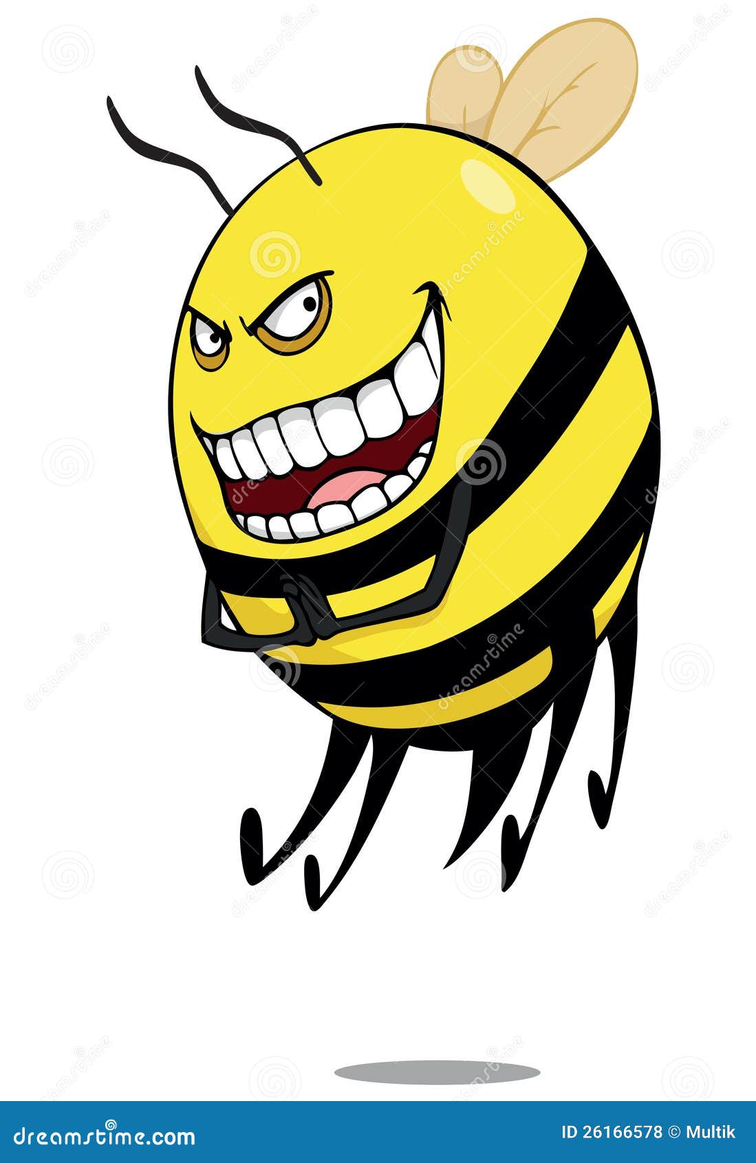 Bad bee stock vector. Illustration of wasp, body, flying 26166578